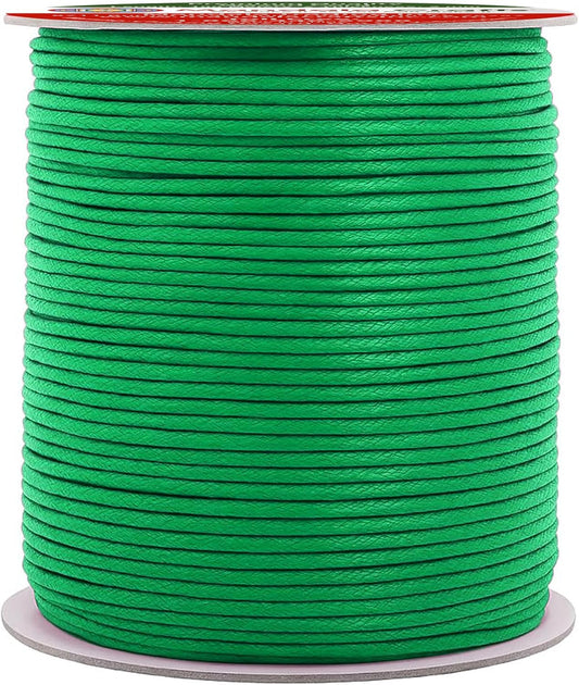 Mandala Crafts 2mm 109 Yards Kelly Green Cotton Waxed Cord for Jewelry Making Bracelet Cord Waxed String - Beading String Thread Jewelry Cords for Necklaces String