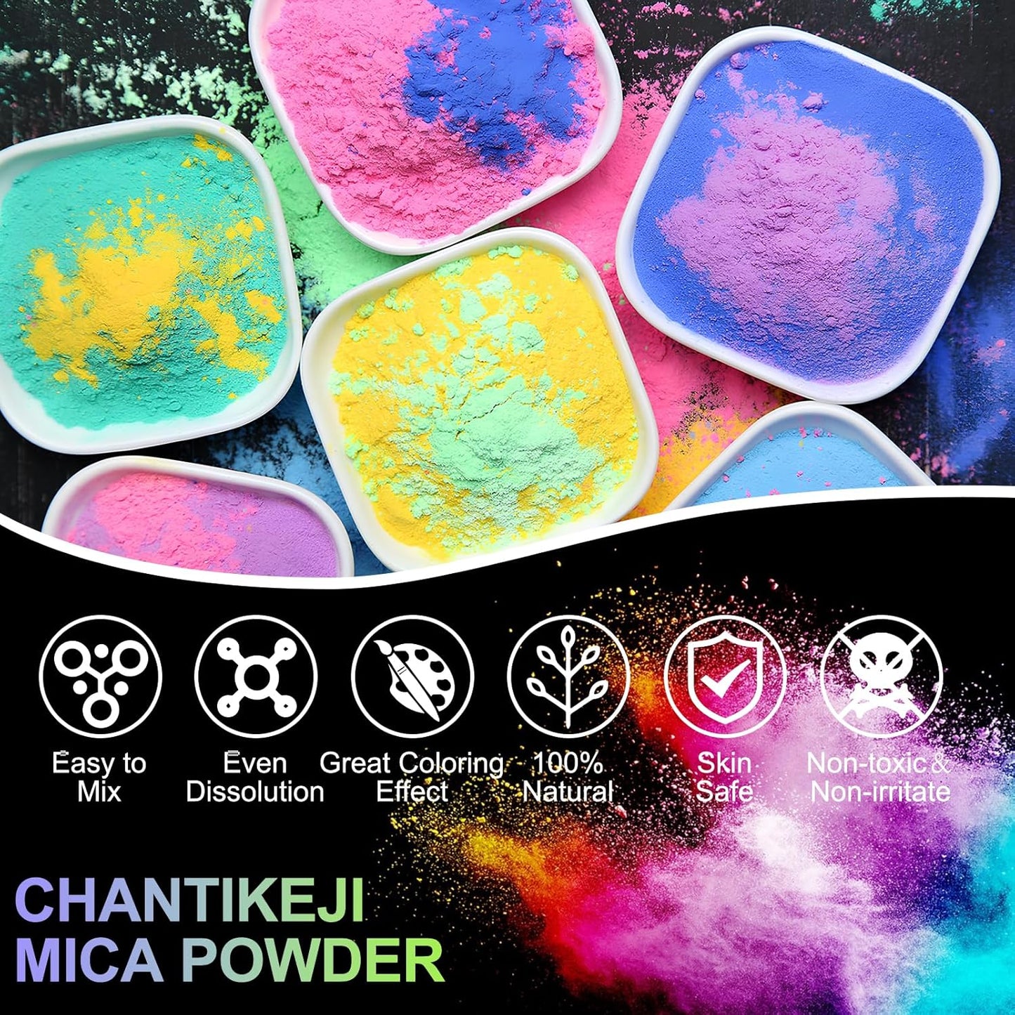 CHANGTIKEJI Mica Powder - 81 Colors - 10g/Bottle of Natural Pigment Powder for Epoxy Resin，Soap Making，Candle Making,Car Freshies,Dye,Nail Polish,Bath Bombs