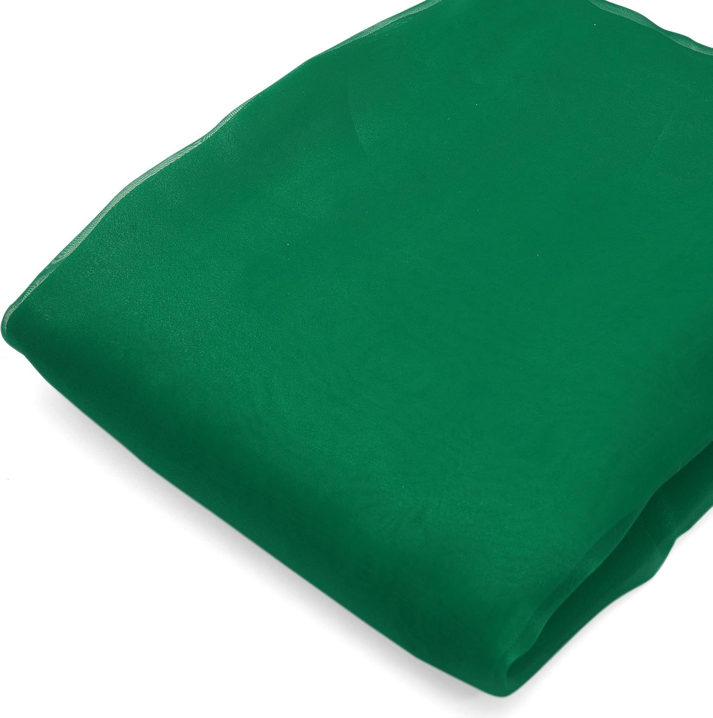 Organza Fabric 10 Yard Bridal Solid Sheer Bolt for Home Décor, Table Décor, Bridal, Fashion, Crafts, Decorations Silky Shiny Organza 44" - (10 Yard, Green)