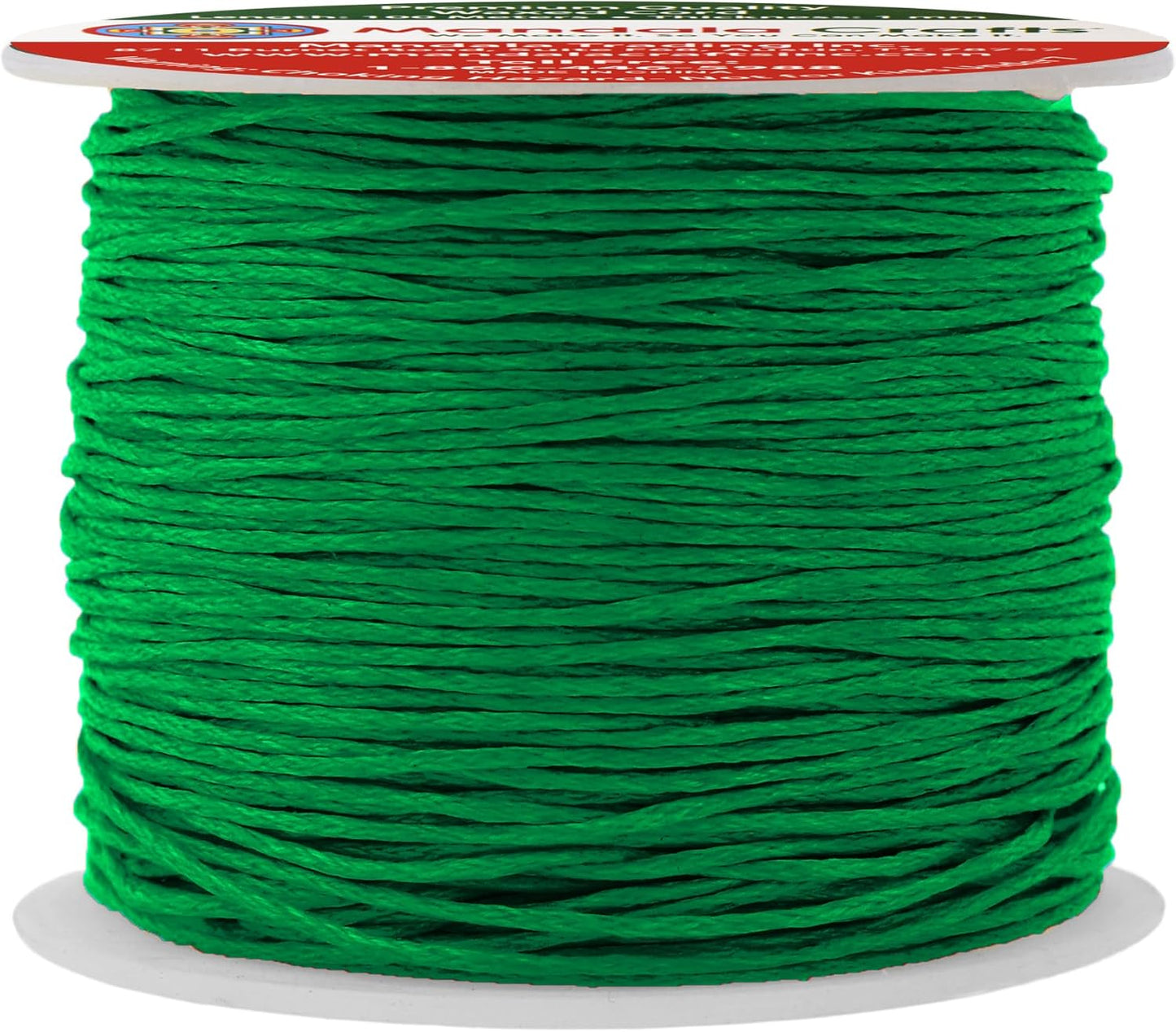 Mandala Crafts 1mm 109 Yards Kelly Green Cotton Waxed Cord for Jewelry Making Bracelet Cord Waxed String - Beading String Thread Jewelry Cords for Necklaces String