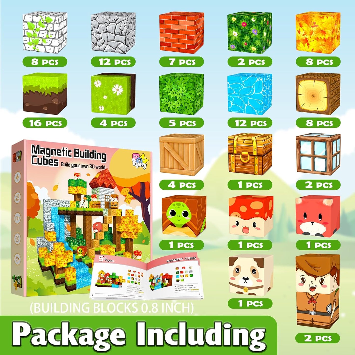 Magnetic Blocks,Magnet Building Blocks for Kids, STEM Sensory Travel Toys with Magnetic Cubes, Montessori Toddlers Educational Toys for Boys & Girls 4-8 5-7 8-12 Years Old Birthday Gifts