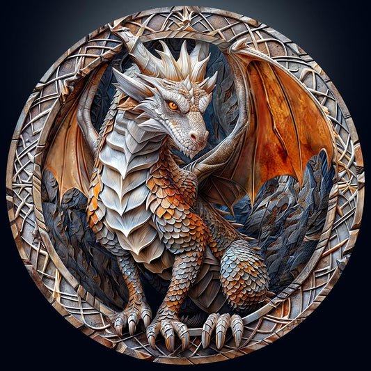 masseruon Round Puzzles for Adults 1000 Pieces-Dragon Puzzle-26.6x26.6in Jigsaw Puzzles with HD Matte Finish-Hard Impossible Difficult for Adult-Challenging Gift for Puzzle Lovers Home Decor