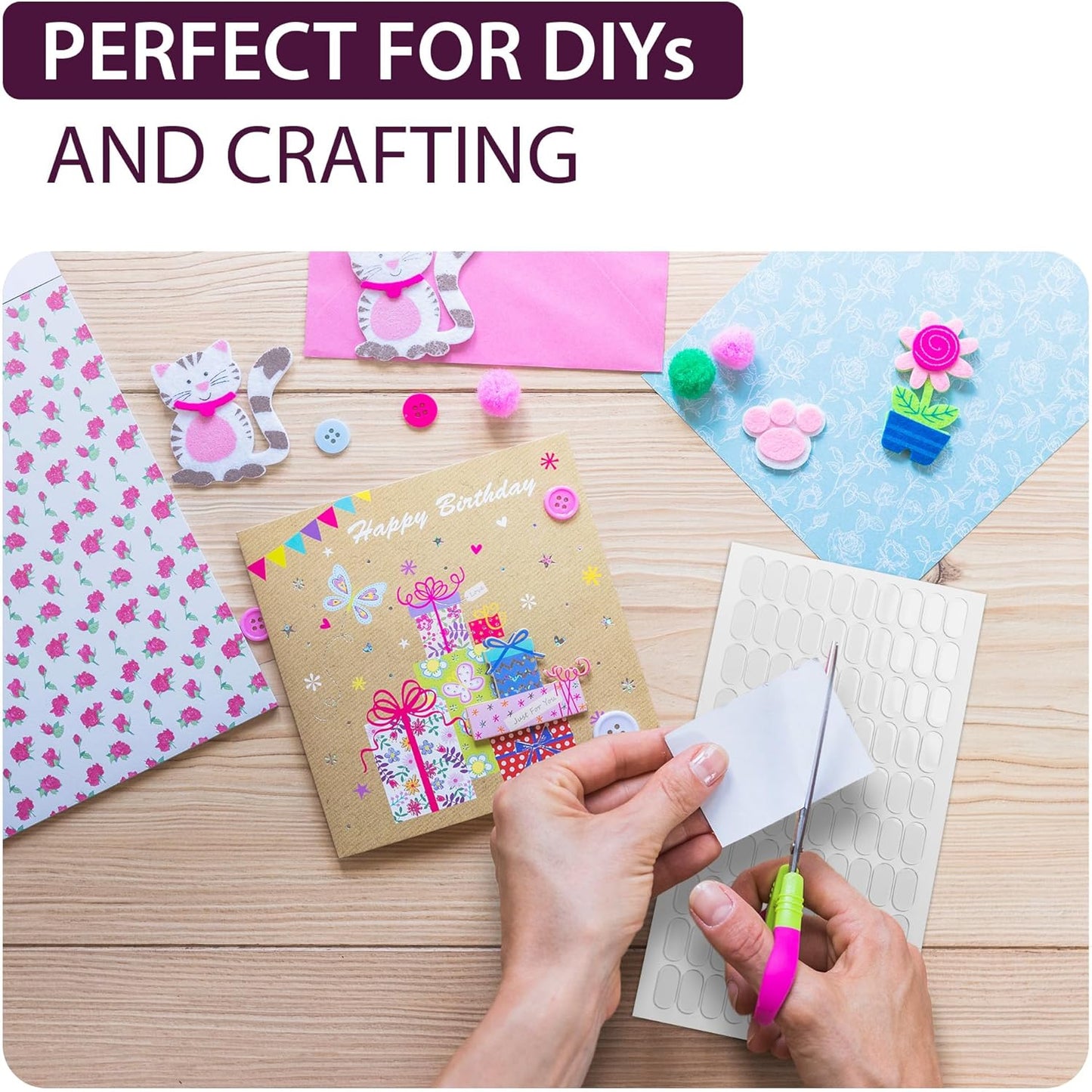 Clear Adhesive Dots 500PCs - Double Sided Sticky Dots Removable - Sticky Tack for Collectibles & Figurines, Arts & Crafts, Home Decor - Sticky Gel Self Adhesive Glue Dots