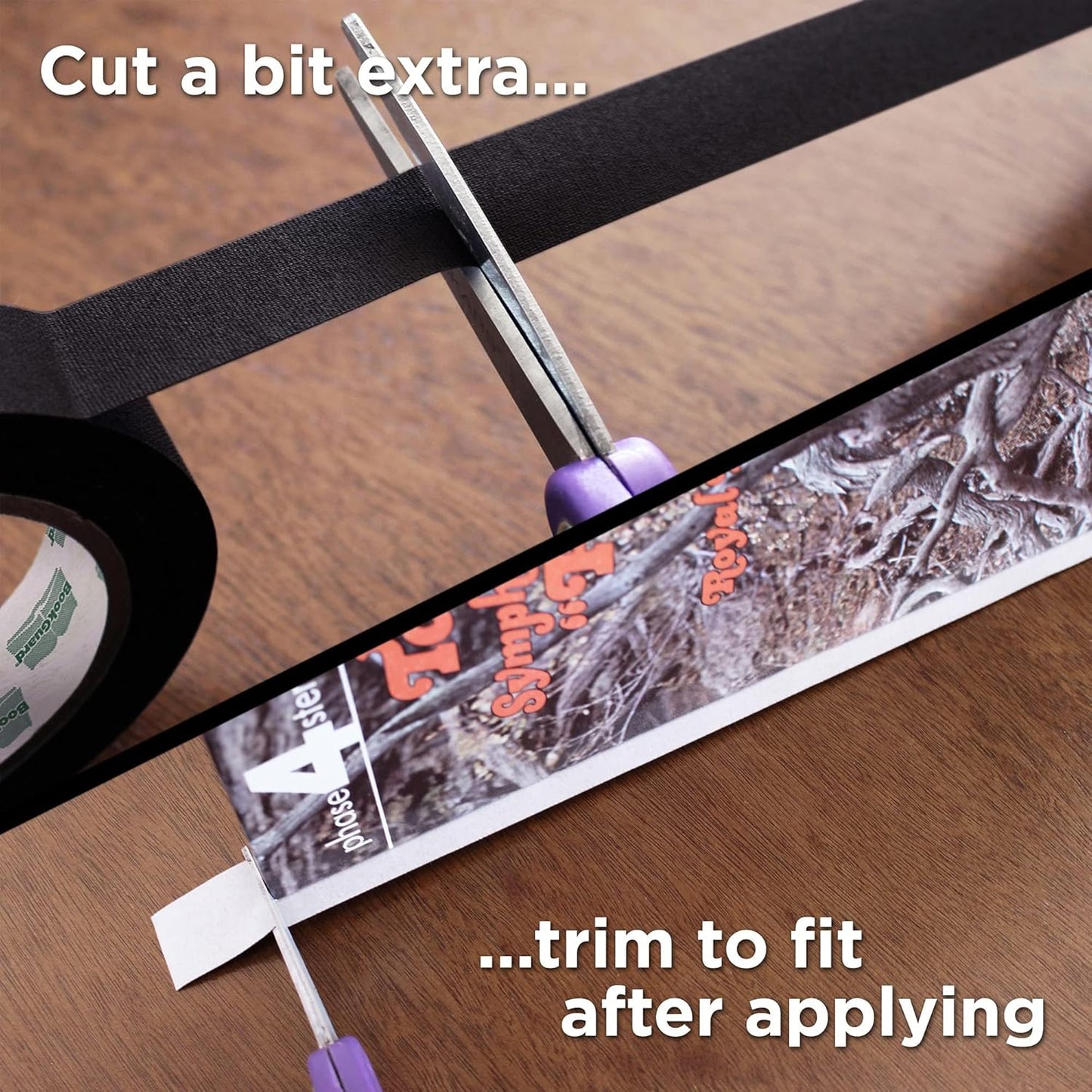 BookGuard 1 Inch Premium Bookbinding Repair Cloth Tape, Black Book Repair Tape, 15 Yards Per Roll - Case of 5