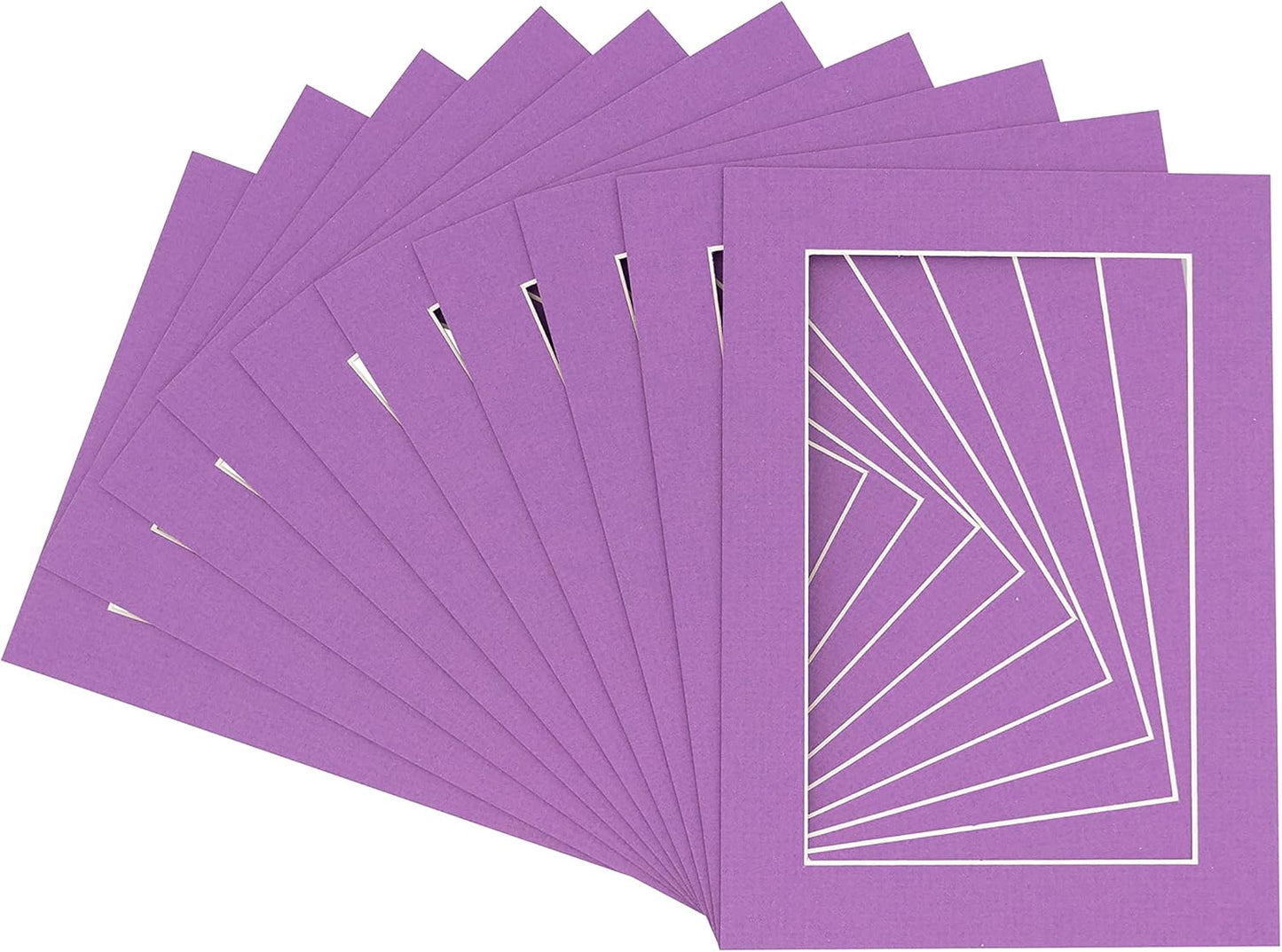 5x7 Mat for 8.5x11 Frame - Precut Mat Board Acid-Free Show Kit with Backing Board, and Clear Bags Dark Purple 5x7 Photo Matte Made to Fit a 8.5x11 Picture Frame Matboard for Framing, Pack of 10 Mats