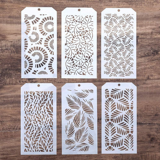 DIY Decorative Poppy Flower Stencil Template for Scrapbooking Painting on Wall Furniture Crafts, Set of 6 (Flower)