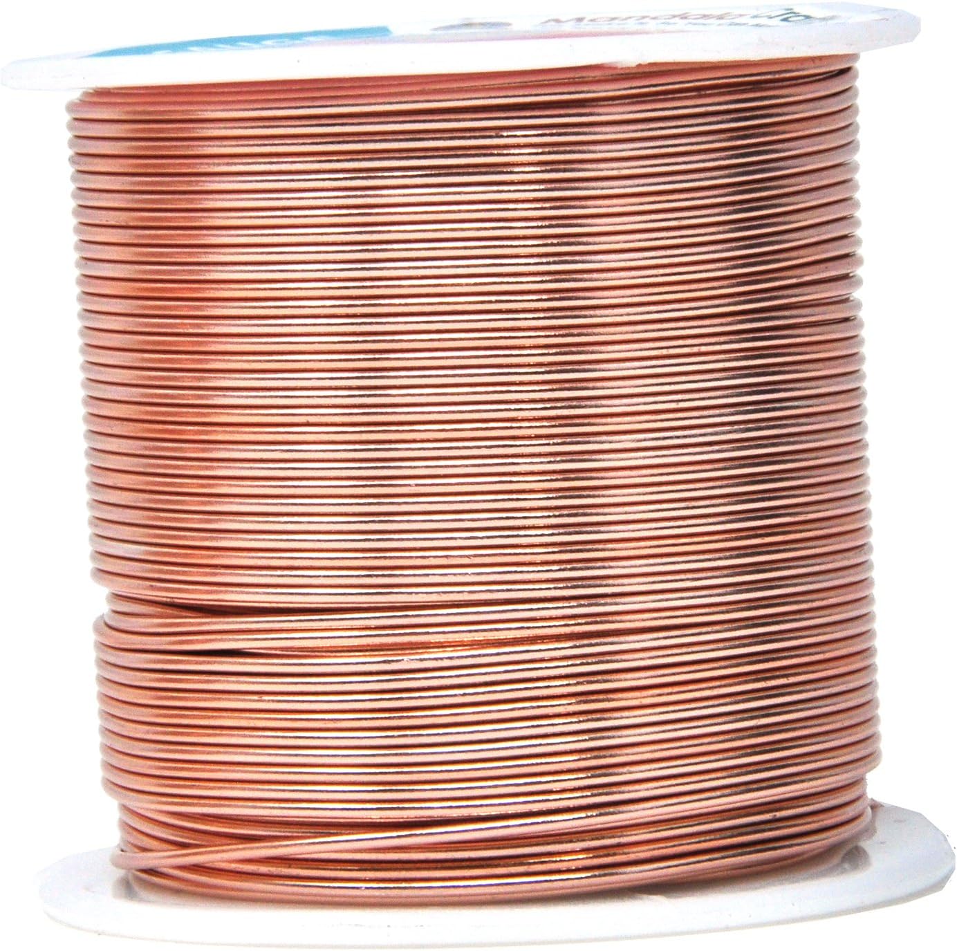 Mandala Crafts 18 Gauge Anodized Aluminum Craft Wire for Jewelry Making - 450 FT Colored Flexible Silver Copper Purple Pink Brown Ice Blue Wire - Bendable for Bonsai Armature Crafting Sculpting