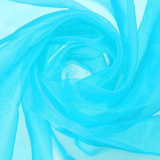 MECCANIXITY Iridescent Sheer Organza Fabric, 10 Yards x 59 Inches Solid Holographic Shiny Fabric Organza Cloth for Wedding, Curtains, Costume, Photo Background, Dark Blue