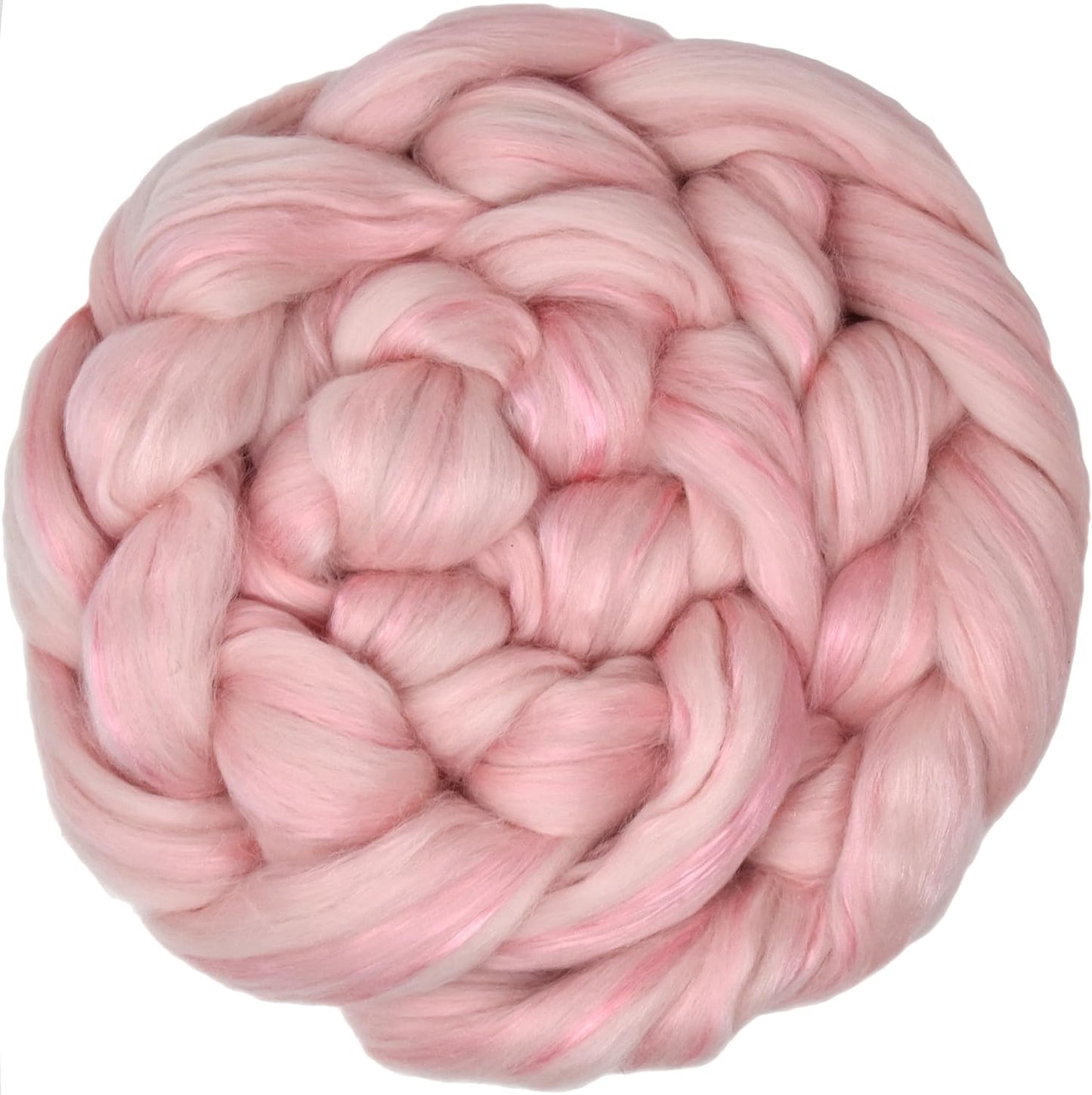 Merino Silk Luxe Tonal Designer Blend. Superfine Merino, Mulberry Silk, Tussah Silk. Top Roving for Spinning or Felting. Fleur de Rose 4oz