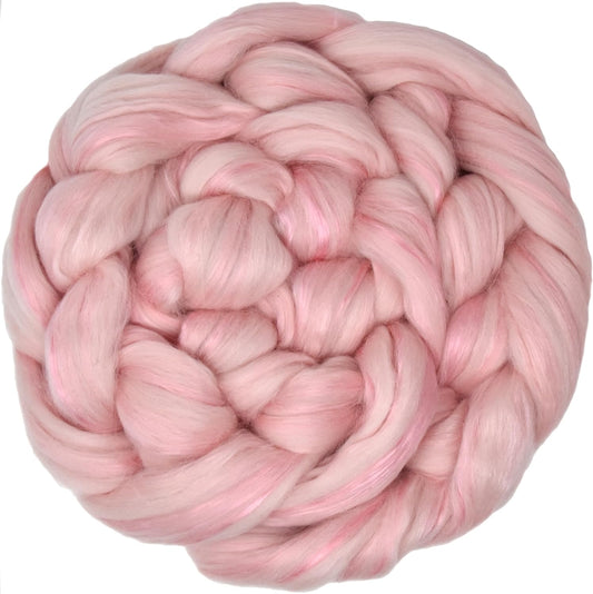 Merino Silk Luxe Tonal Designer Blend. Superfine Merino, Mulberry Silk, Tussah Silk. Top Roving for Spinning or Felting. Fleur de Rose 1oz