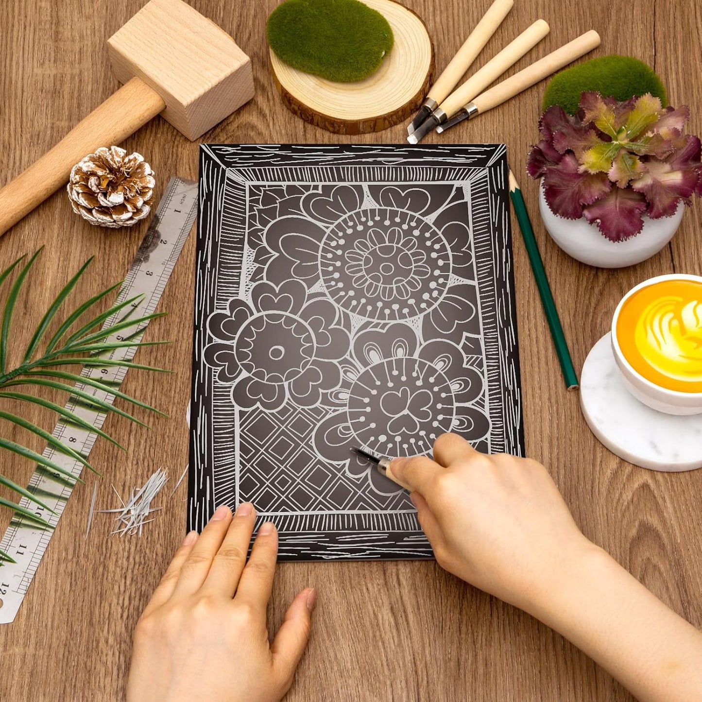 Yeaqee 4 Pcs Linoleum Block Rubber Carving Block Soft Linocut Blocks Large Linoleum Sheet Unmounted Lino Plates for Engraving Art Project Printmaking Artist Studio Supplies (9 x 12 Inch,Gray)