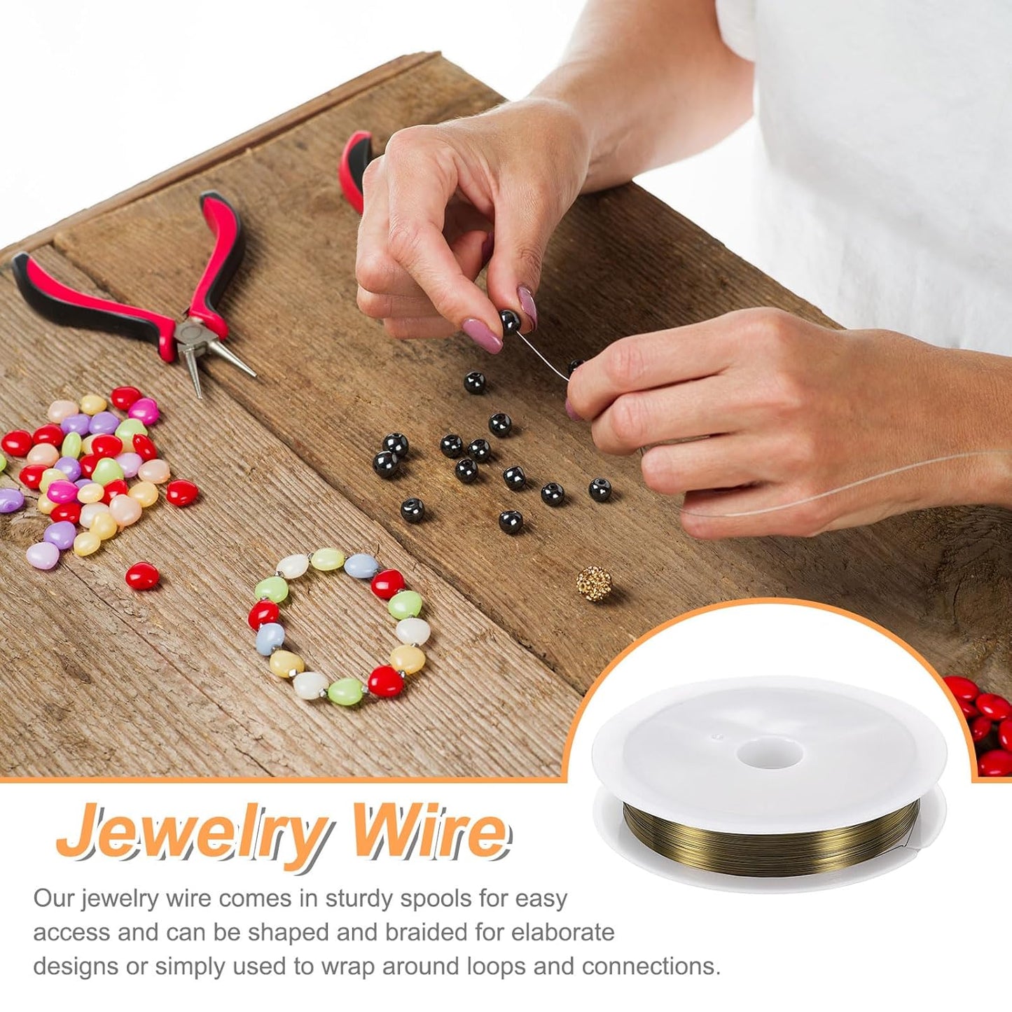 HARFINGTON 82ft Jewelry Wire, 32 Gauge (0.2mm) Brass Craft Soft Metal Tarnish Resistant Copper Beading Wire for Jewelry Making Supplies Crafting, Ancient Blue