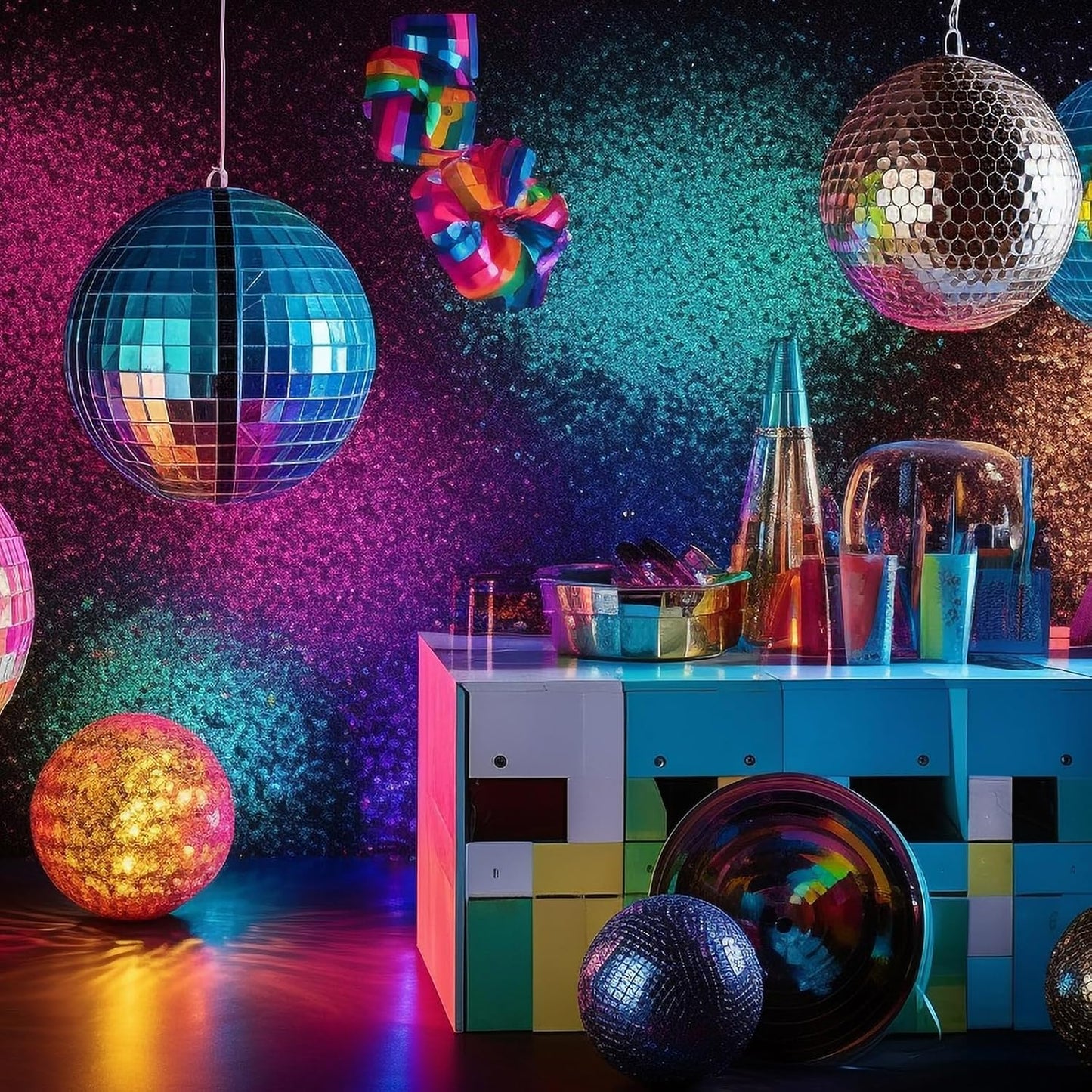 SATINIOR 36000 Pcs Disco Ball Mirror Tiles Self Adhesive for Crafts 5 x 5 mm Small Disco Tape Ball Stickers Square Mosaic Tiles Mirror Pieces for DIY Craft Party Decor