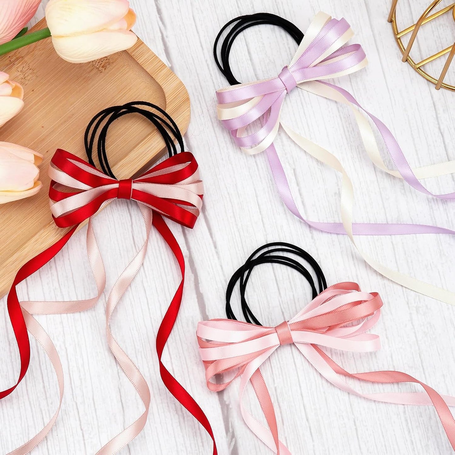 3/8" x 25 Yards Satin Ribbon, Scarlet Silk Ribbon Ideal for Gift Wrapping, Floral Bouquets, Crafts, Wedding Party Decorations, Christmas and Sewing Projects