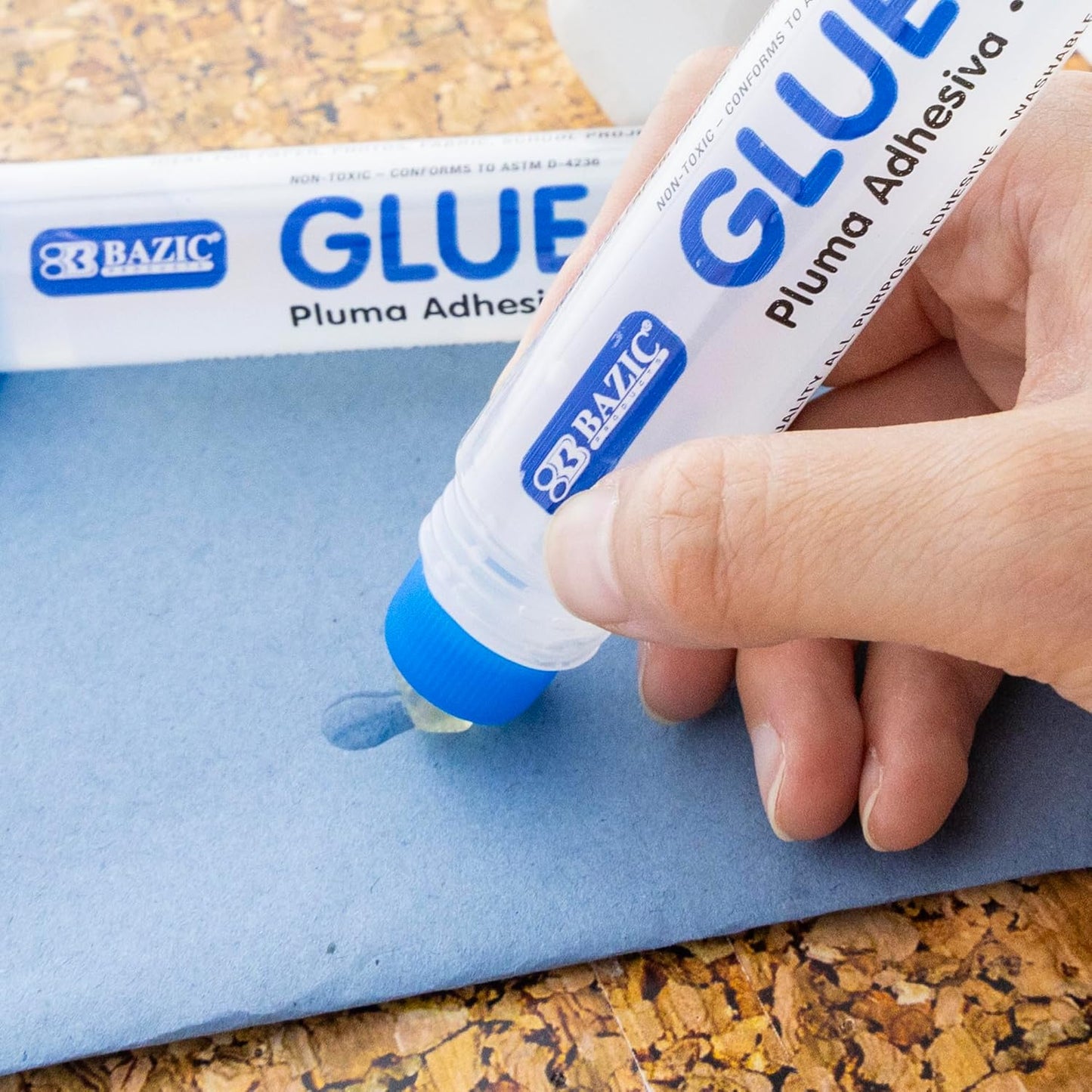 BAZIC Products Washable Glue Pen 1.7 Oz. (50 mL), Liquid Clear Glues Bond Adhesive for Art Crafts Project at School Home Office (2/Pack), 2-Pack