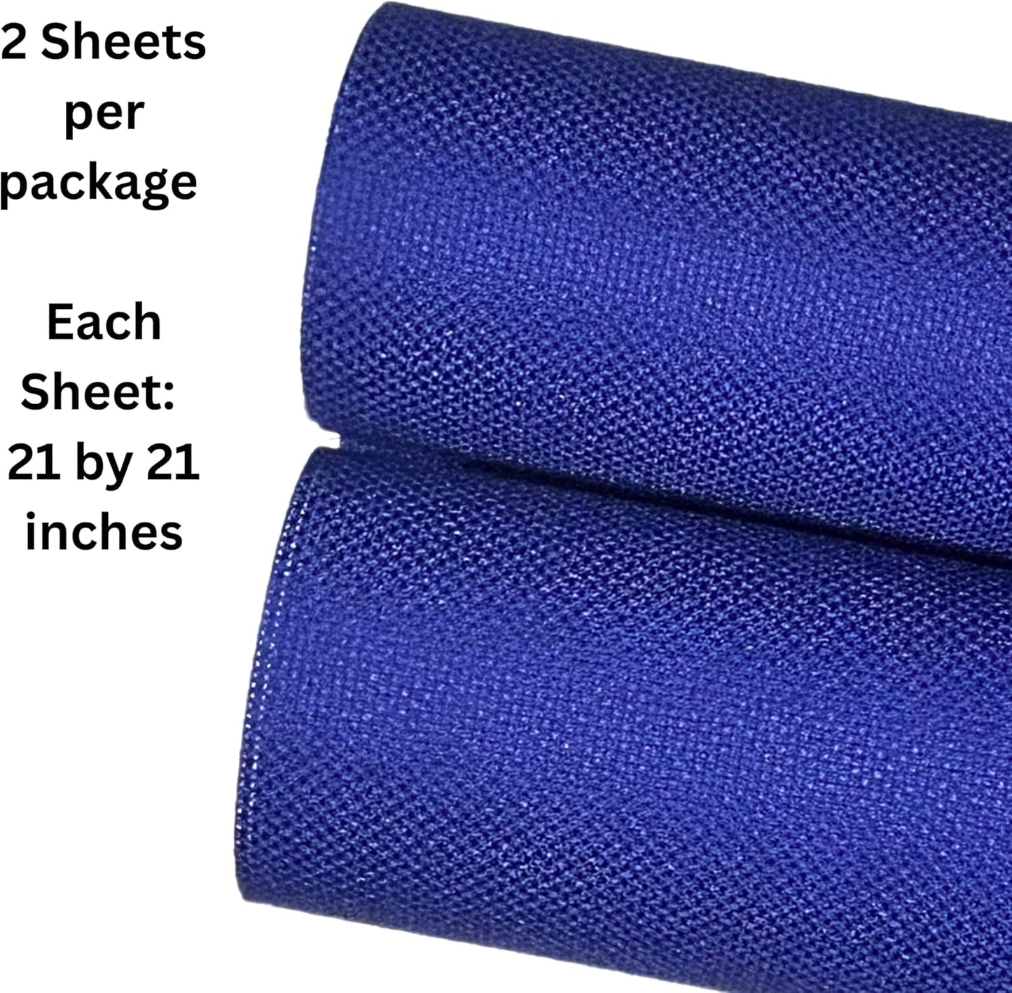 2 Sheets of Royal Blue 14 Count Aida Cloth – 21 x 21 Inch Pre-Cut Fabric Squares – Cross Stitch Fabric – 100% Cotton – Ideal for Needlework & Embroidery – The Knotty Unicorn