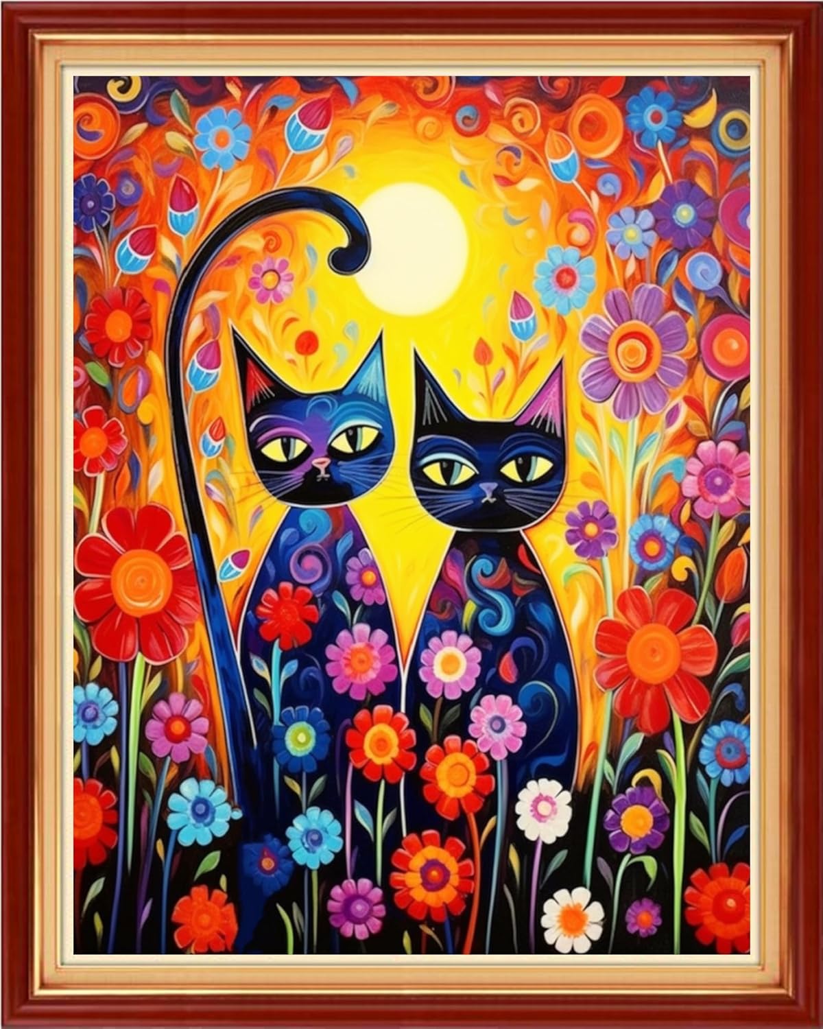 Magxvouy Cross Stitch Kits Stamped Full Range of Embroidery Kits,Cross Stitch Patterns Needlework Kits for Beginners 11CT Printed Kits&Magical Cat 16x20 inch