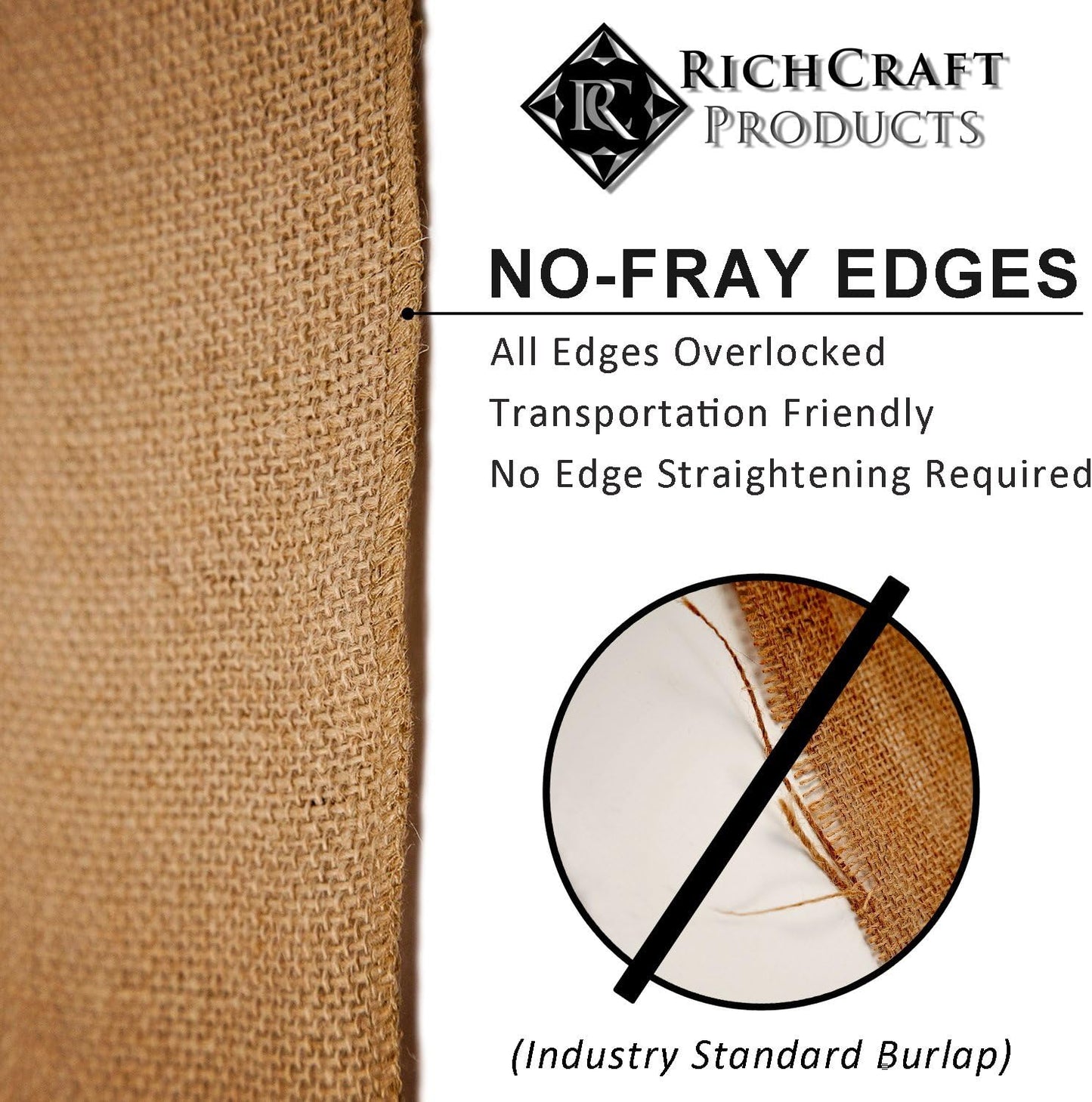 14" x 10yd NO-FRAY Burlap Roll ~ 3 - 5 Table Runners ~ Natural Long Fabric with Finished Edges. Perfect for Weddings, Placemats, Crafts. Decorate Without The Mess!