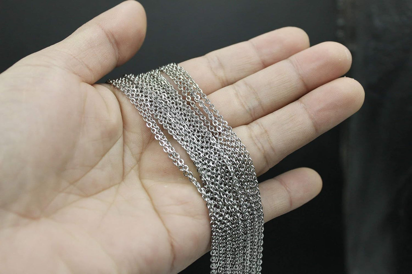 Wholesale 12 PCS Genuine Stainless Steel Fine Cable Chain Necklace Chains Bulk for Jewelry Making 18-30 Inches (30 Inch(2MM))