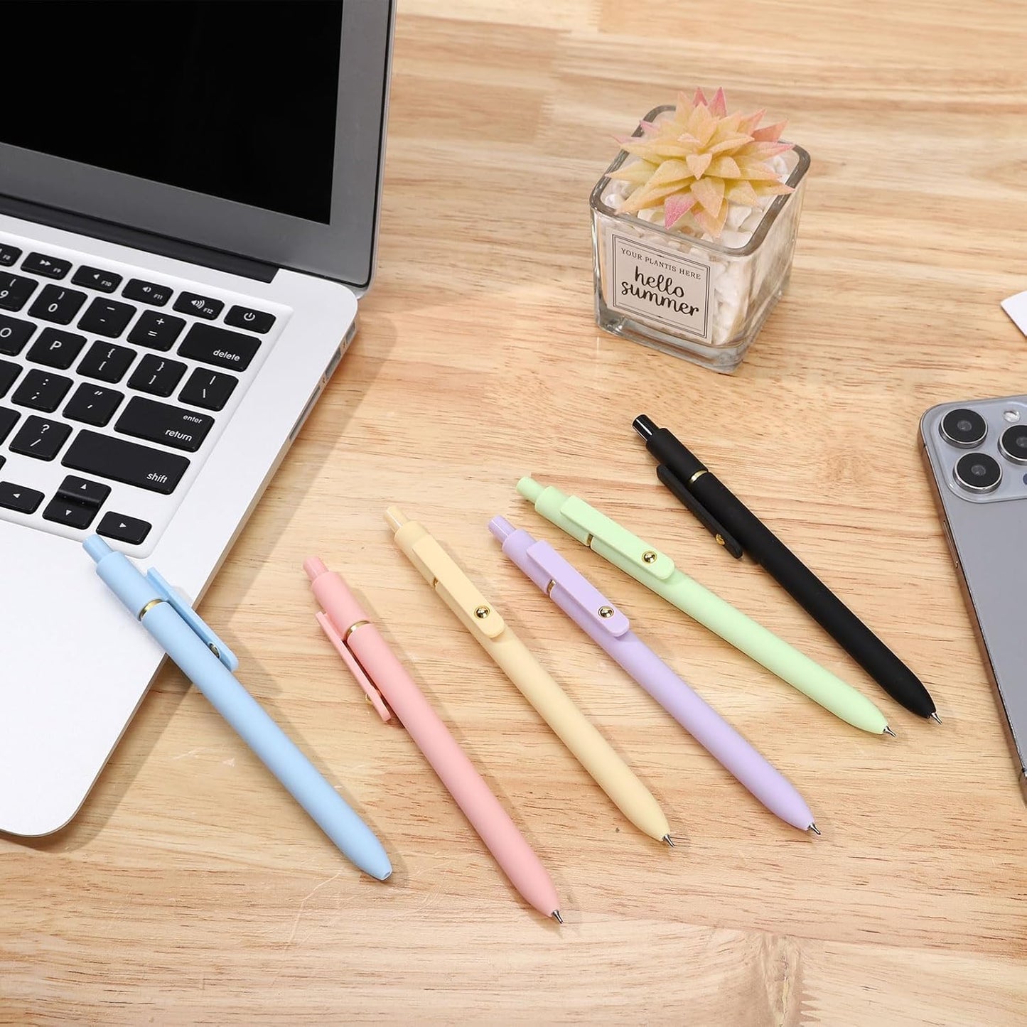 Ddaowanx Colorful Gel Pens, 0.5mm Fine Point Retractable, Cute Pens with Colored Writing and Sketching, Nursing School Essentials,School Supplies, Gifts for Nurse (12Pcs-Aesthetic Colors)