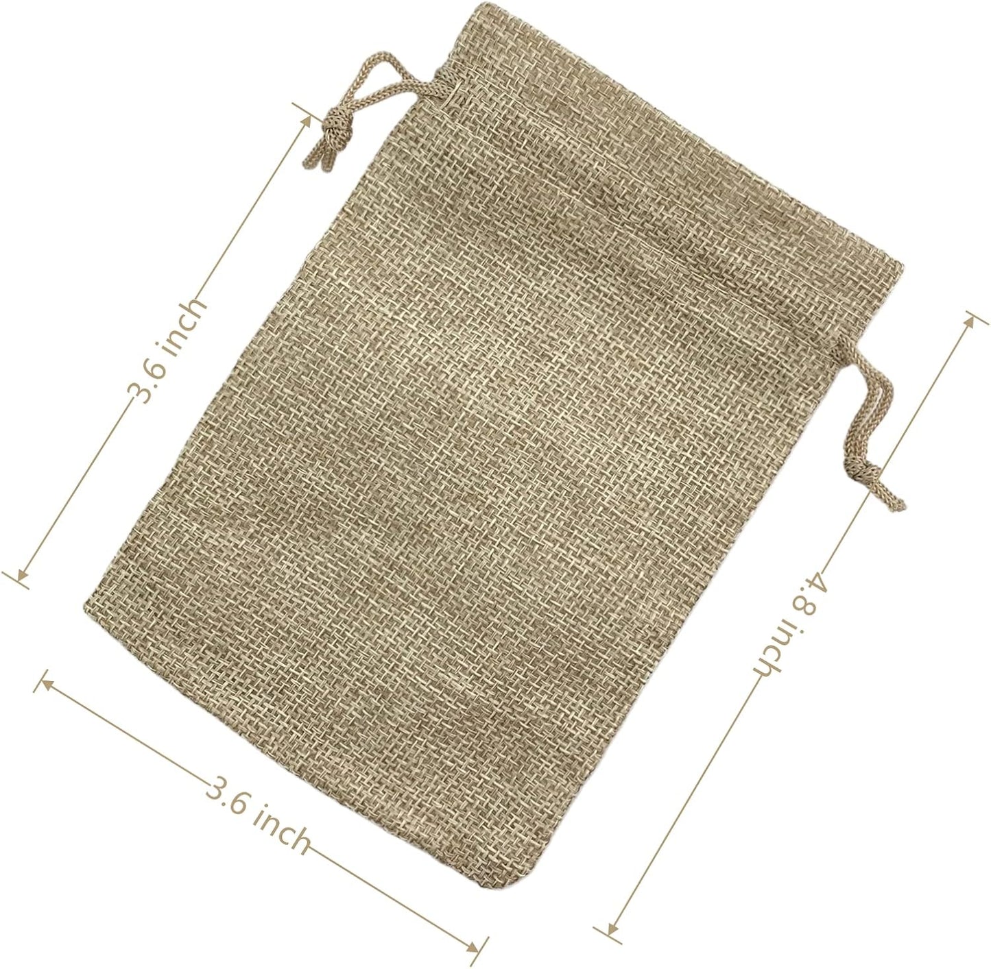 Palmhomee Pack Of 25 Burlap Gift Bags with Drawstring Linen Jewelry Pouches Wedding Hessian Jute Bags for Birthday and Treat Pouches Party Wedding Favors Gift (3.6x4.8 Inch, Burlap)