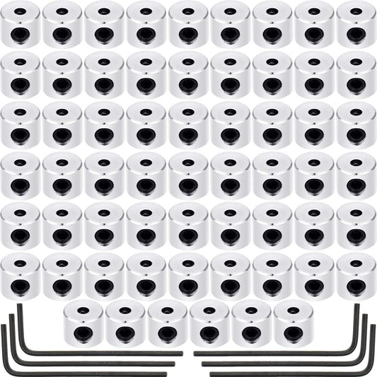 Leinuosen 60 Pieces Pin Keepers Locking Clasp Pin Backs Replacement with Wrench (Silver Color, 6 x 5 mm)