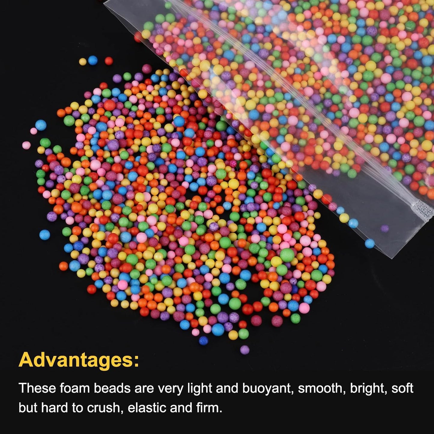 MECCANIXITY Foam Beads Foam Balls 2-3mm for Wedding and Party Decorations, Tiny Packing Balls, Arts DIY Crafts Supplies (Multicolored,1 Pack Approx 8000pcs)