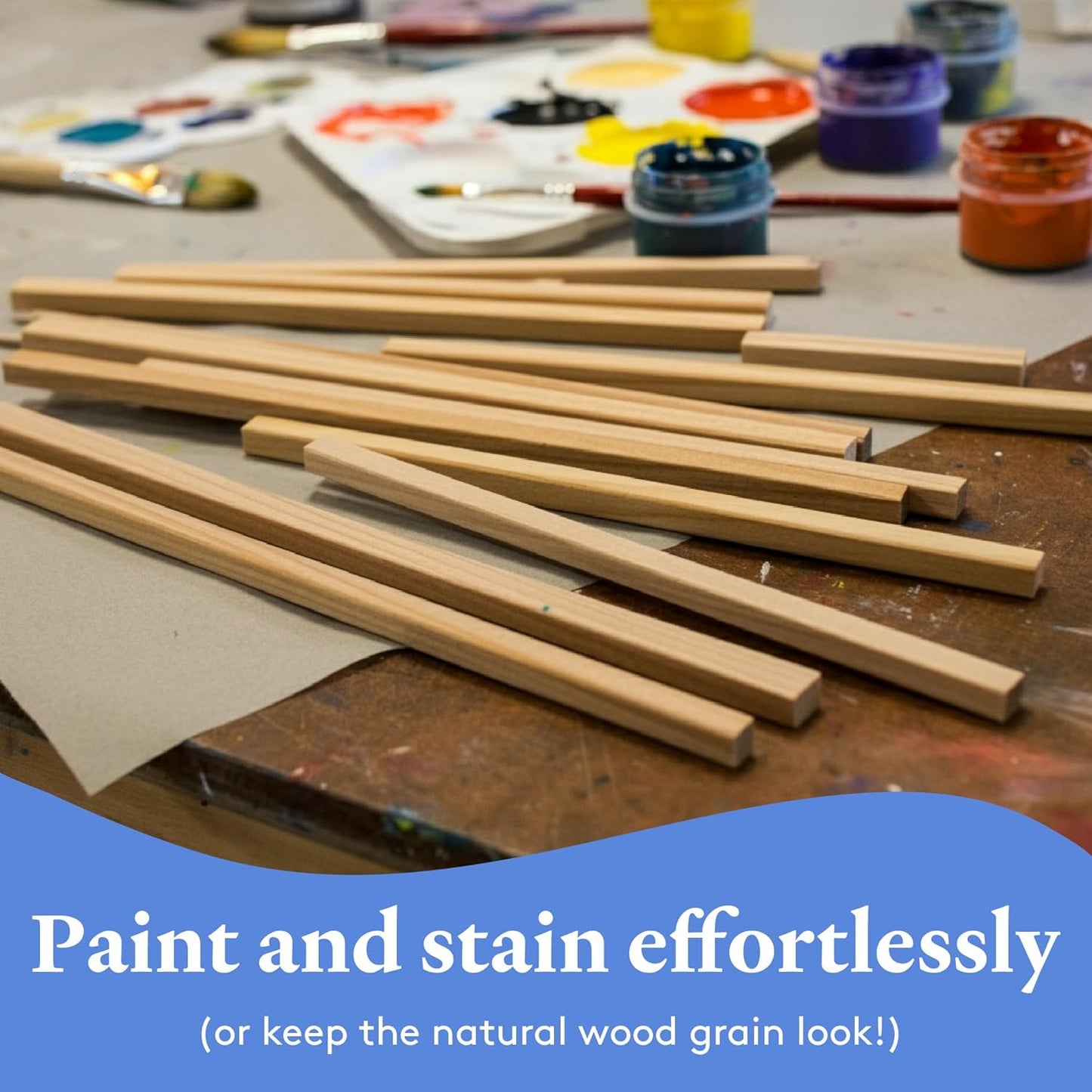 Wood Square Dowel Rods 3/16-inch x 12 Pack of 100 Wooden Craft Sticks for Crafts and Woodworking by Woodpeckers