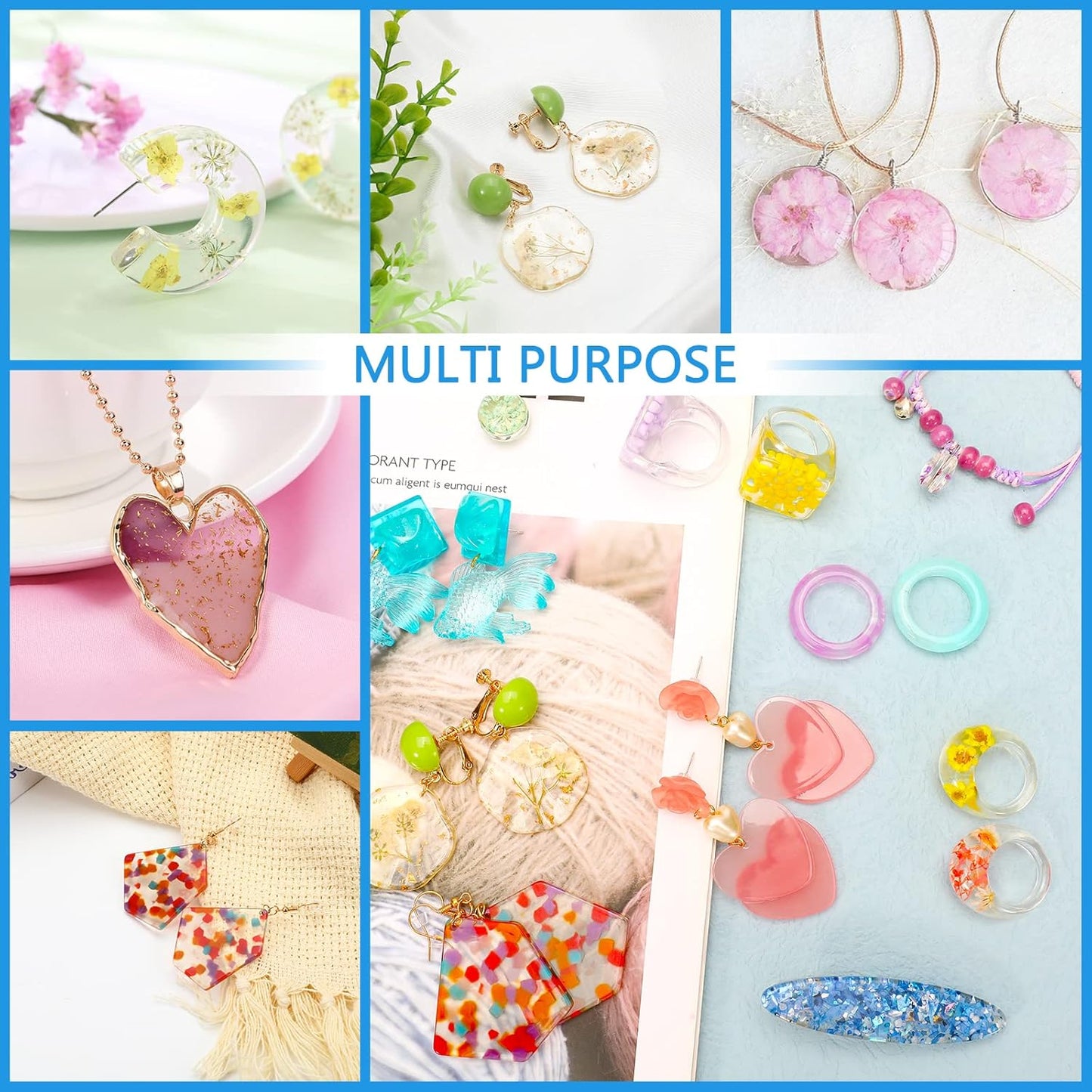 KISREL UV Resin 1000g，4 x 250g UV Resin Kit, Hard Type Crystal Clear Ultraviolet Curing UV Epoxy Resin for Craft Jewelry Making