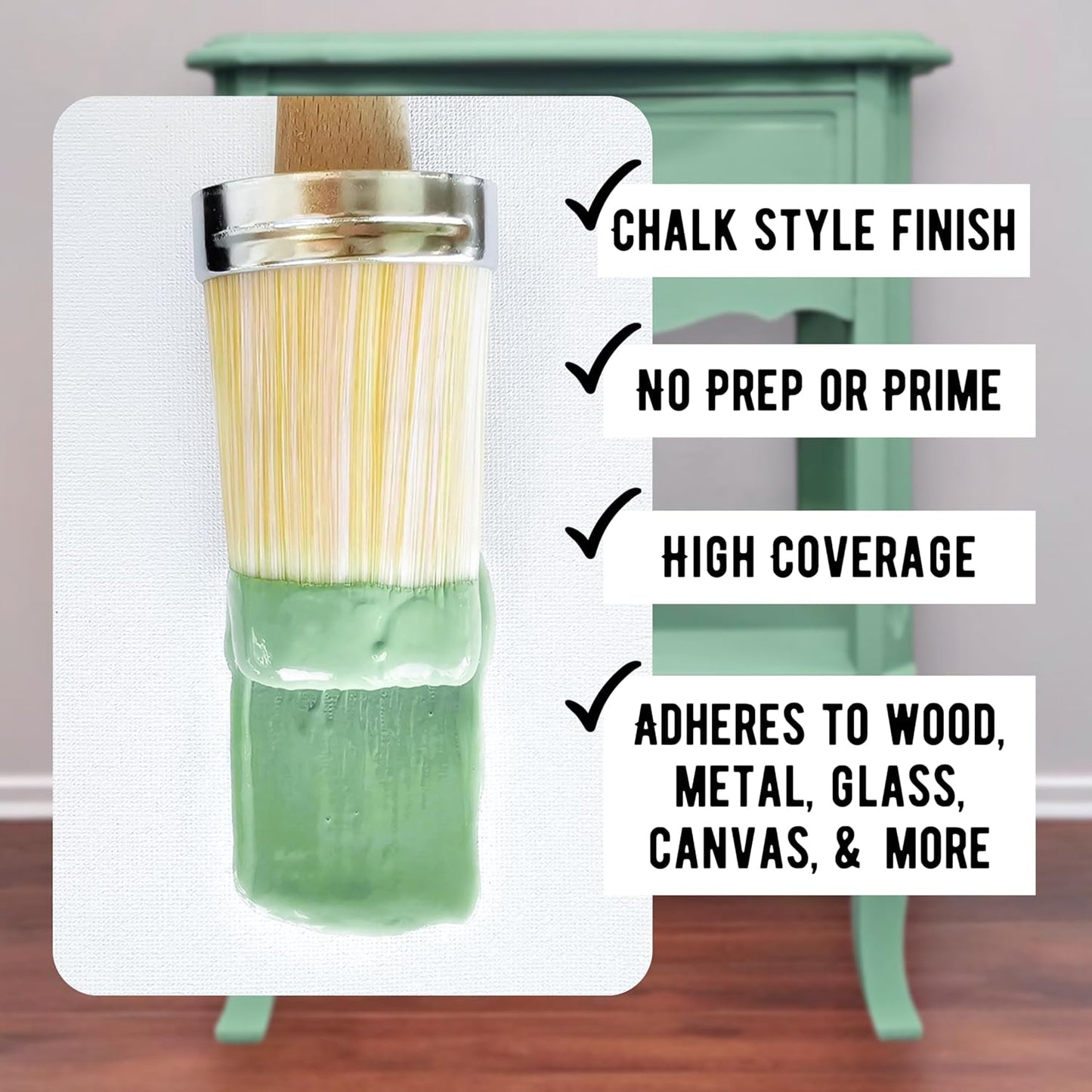 Daydream Apothecary Premium Chalk Style Paint for Furniture, Home Décor, Wood, DIY Interior Projects, Quick Dry, No Prep or Prime Needed, Matte Light Sage Green - 8oz