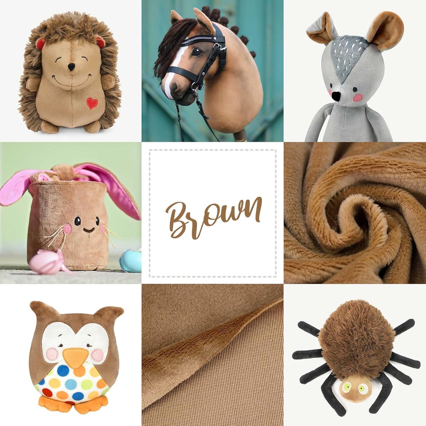 kullaloo Plush Fabric | 2 Yard Solid Brown Minky Fabric for Sewing | Super Soft Cuddle Material | for Quilt Backing, Throw Blankets, Pillows, Dog Bed, Stuffed Animals, Costumes, Apparel & More