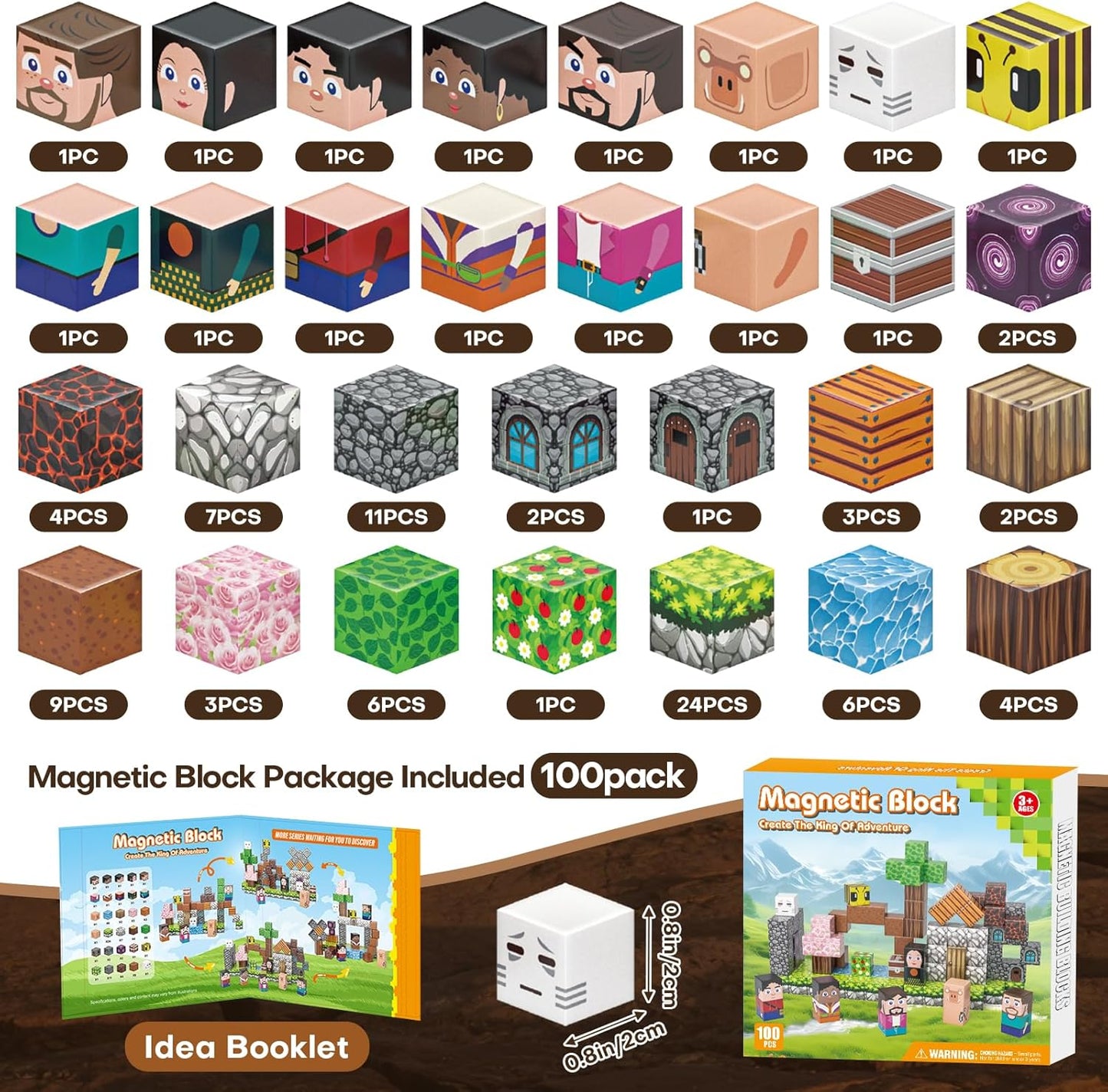 Magnetic Blocks, Magnetic Building Blocks Gryxpox, Magnet Tiles with Adventure World Blocks Toy, Magnetic Blocks For Kids Ages 4-8, STEM Sensory Toys for Ages 3+ Toddlers Kids Girl Boys Birthday Gifts