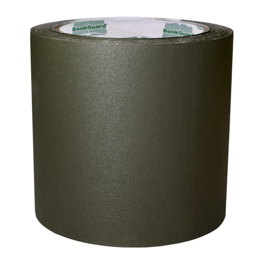 BookGuard 4 inch Premium Bookbinding Repair Cloth Tape, 15 Yard Roll, Olive