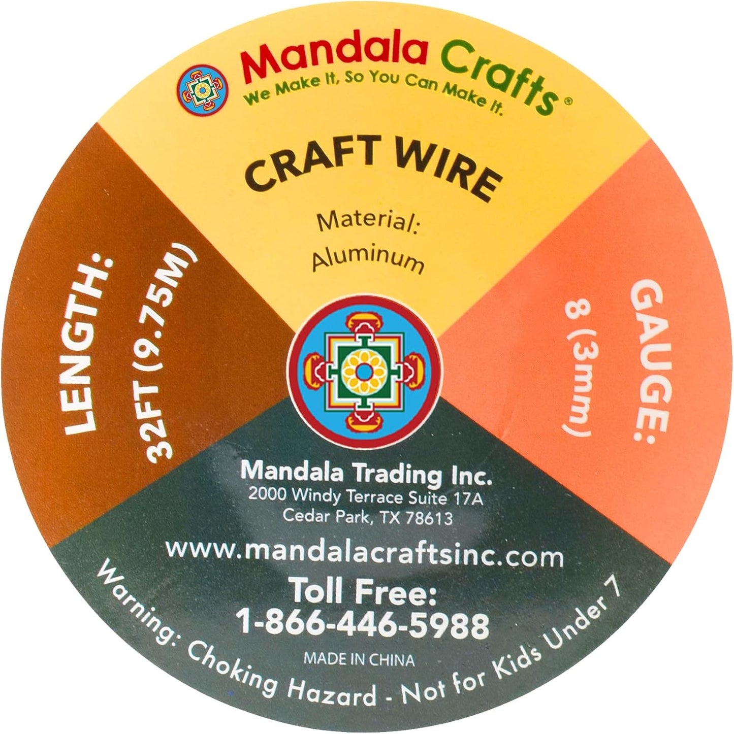 Mandala Crafts 8 Gauge Anodized Aluminum Craft Wire for Jewelry Making - 32 FT Colored Flexible Black Wire - Bendable for Bonsai Armature Crafting Sculpting