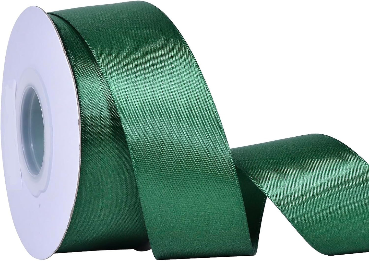 YAMA Forest Green Double Faced Satin Ribbon, 1 1/2 Inch 25 Yards, Great for Crafts Bows Flower Bouquet Wedding Home Decor Gift Wrapping