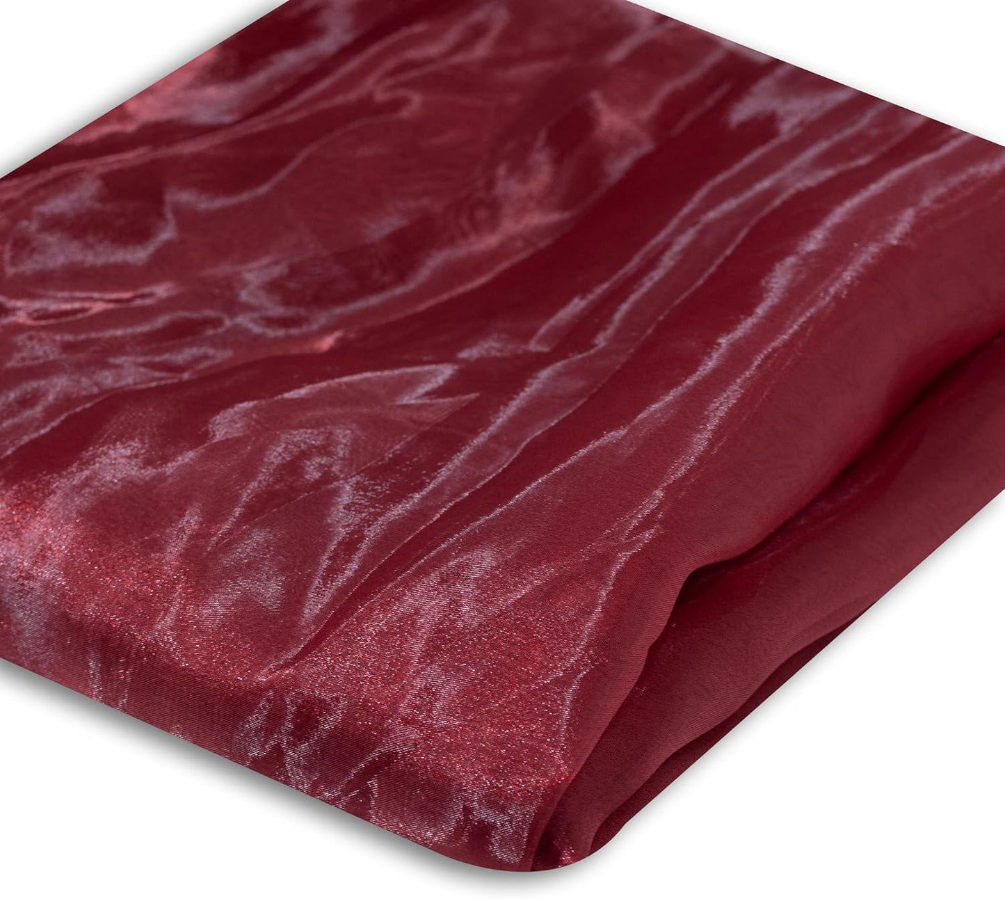 FYNITE Sheer Organza Fabric | 2 Yards Long | 44'' Wide | Bridal Solid Sheer Organza Bolt for Wedding Dress Fashion Craft Decorations Silky Shiny Sheer Organza (Burgundy, 2 Yard)