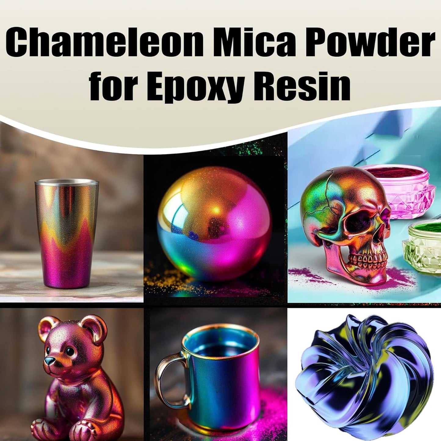 BALTIC DAY - Chameleon Mica Powder, 8 Jars of Color Shift Mica Powder Set - Epoxy Resin Color Pigment Powder - Chameleon Powder - Holographic Mica Powder - Nr2