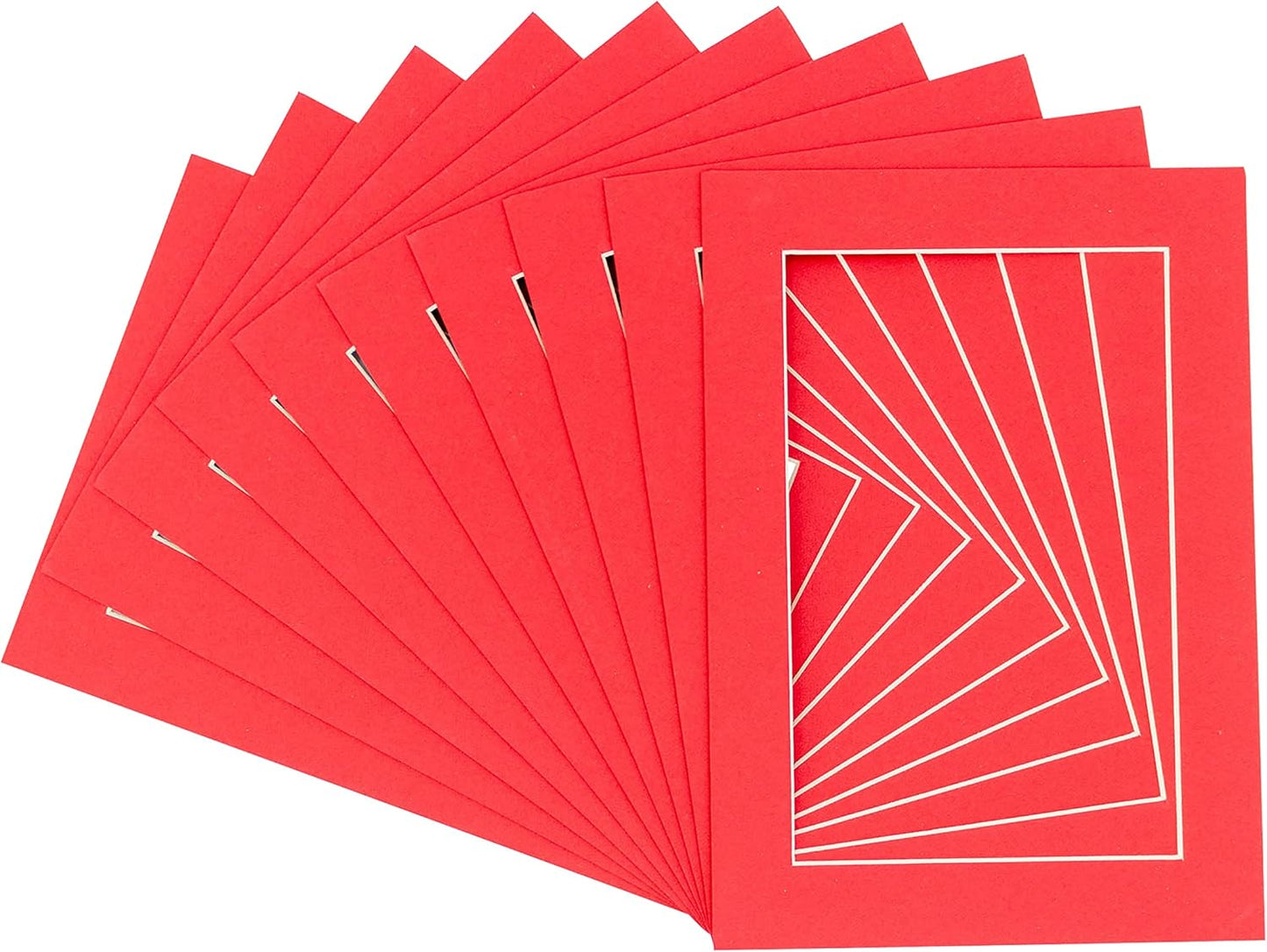 Pack of 25 Acid Free 11x14 Mats Bevel Cut for 8.5x11 Photos - Cardinal Red Precut Matboards With Backing Boards and Clear Photo Mat Bags For Pictures, Photos, Framing - 4-ply Thickness