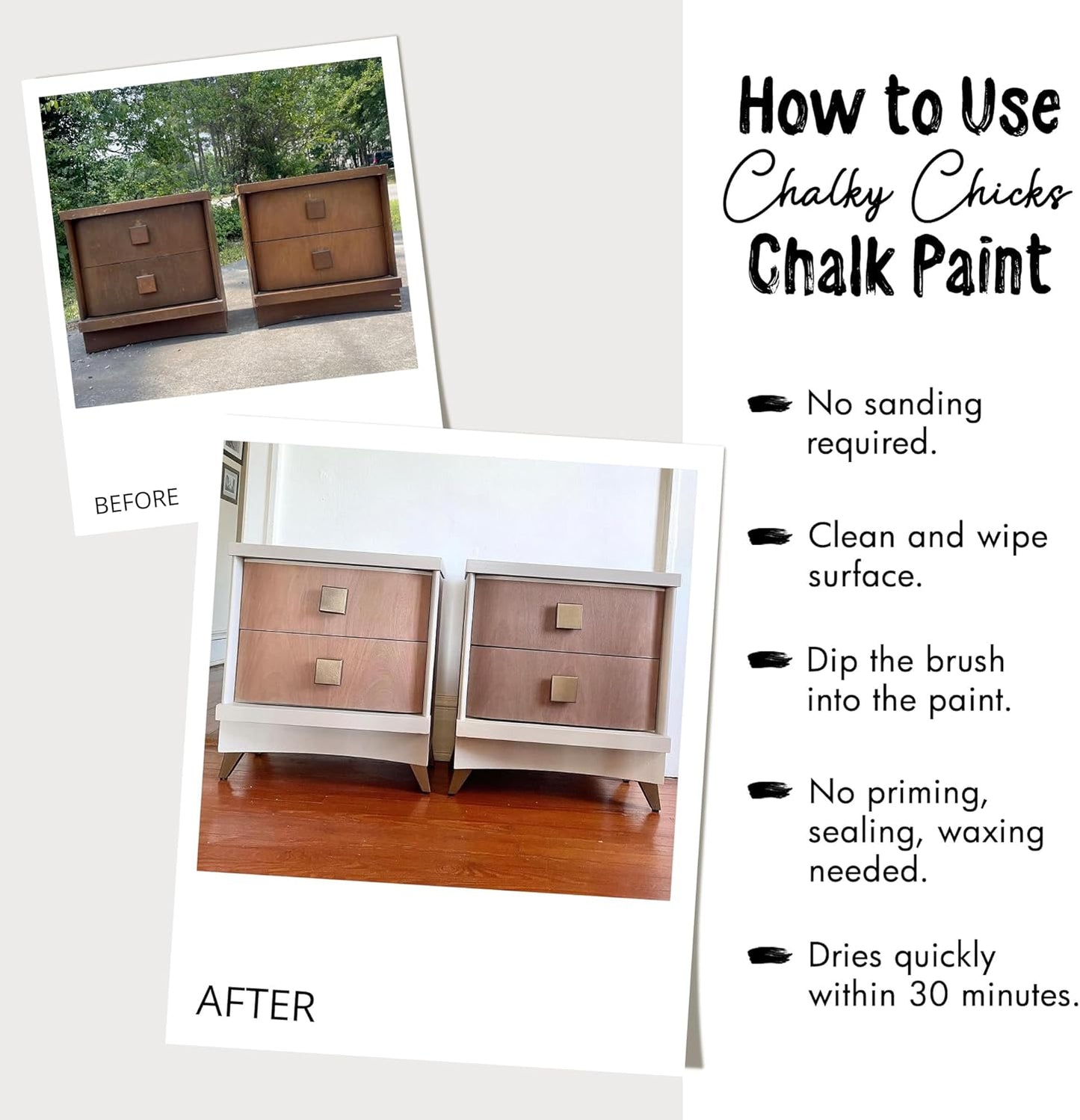 Chalky Chicks All-in-One Chalk Paint for Furniture or Cabinet - 32 Fl Oz - Matte Finish Logan Berry (Plum) for Metal, Wood Furniture Paint - No Sanding All-in-One for Home Decor & Crafts, USA Made