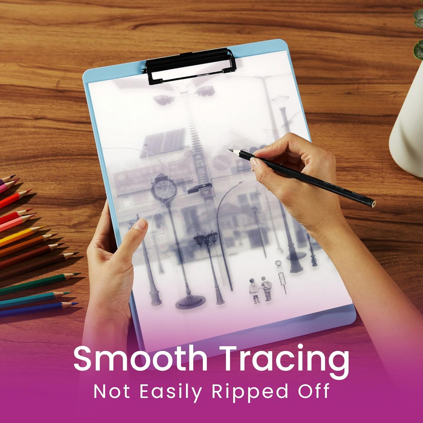Tracing Paper 8.5 x 11 Inch - 100 Sheets 41lb/63gsm Transparent Vellum Paper for Sketching, Preliminary Drawing, Drafting & Overlays - Premium Translucent Tracing Paper for Pencil, Marker and Ink