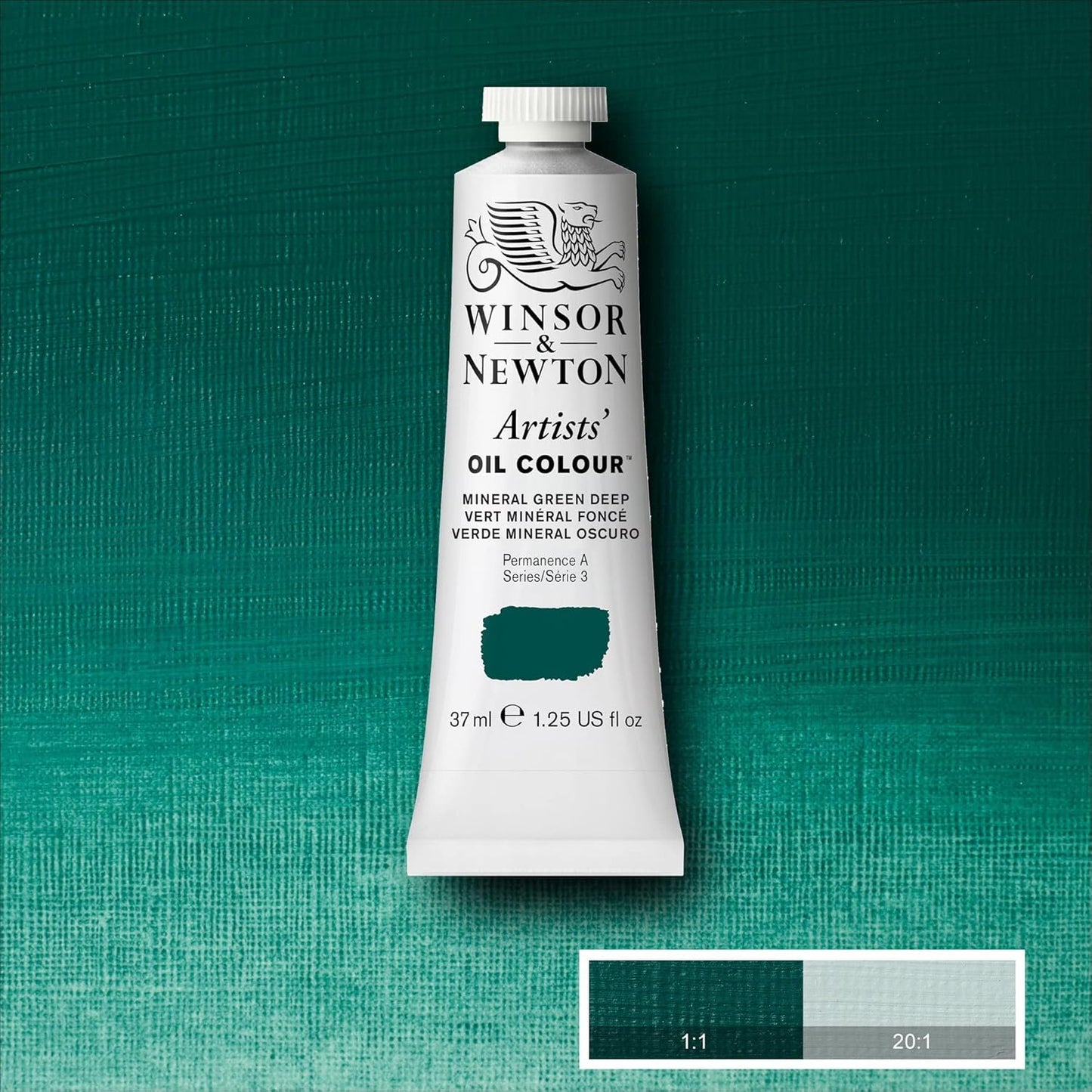 Winsor & Newton Artists' Oil Color, 37ml (1.25 oz) Tube, Mineral Green Deep