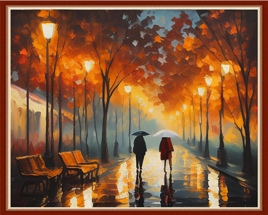 Dimensean Stamped Cross Stitch Kits Full Range of Embroidery Patterns Starter Kits for Beginners Adult or Kids DIY Cross Stitches Needlepoint Kits 11CT-Lovers Walk 15.7x19.7 inch