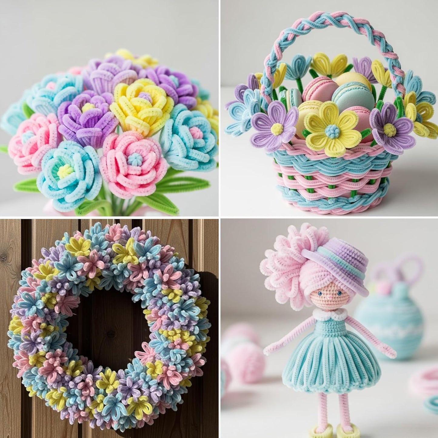 Caydo 500 Pieces Macaroon Pipe Cleaners, Chenille Stems, Pipe Cleaner Crafts for DIY Art and Craft Projects Creative Gift Party Decorations