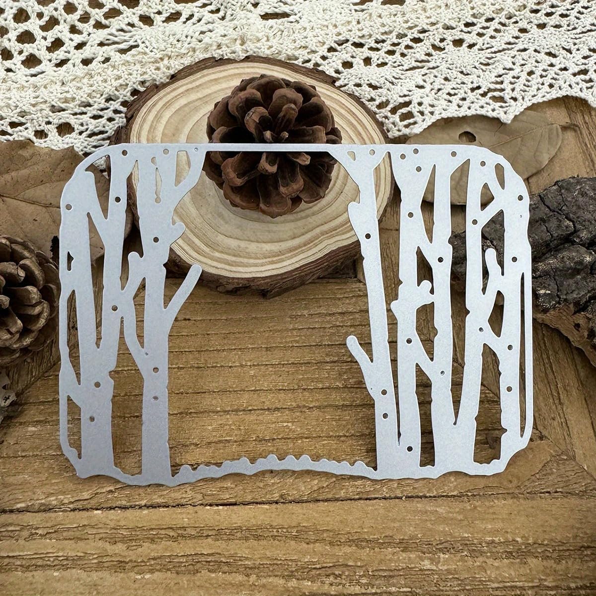 Lapoo Flowers Metal Cutting Die for Scrapbooking - Durable, Cut Stencils for DIY Scrapbook Photo Album Decorative Paper Card, Card Making Supplies, Embossing (Winter Tree Trunk 4.7 x 3.3 in)