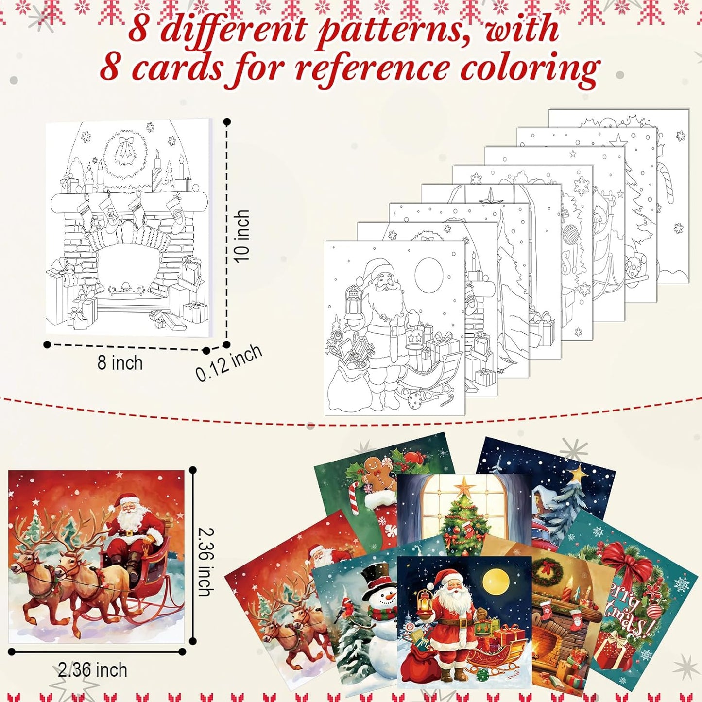 Cholemy 36 Pcs Paint and Sip Kit for Adults 8''x10'' Pre Drawn Canvas for Painting DIY Afro Acrylic Painting Kit Wood Easel Brushes Date Night Bulk for Christmas Party Gifts(Christmas A)