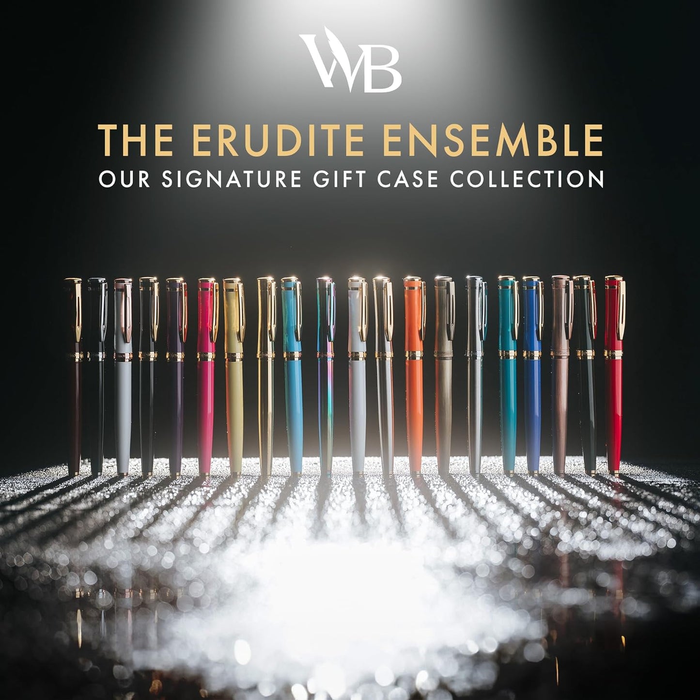 Wordsworth & Black Fountain Pen Kit, 18K Medium Gold Nib, Includes 24 Ink Cartridges, Ink Refill Converter and Gift Box, Gold Finish, Calligraphy, [Golden Brown]