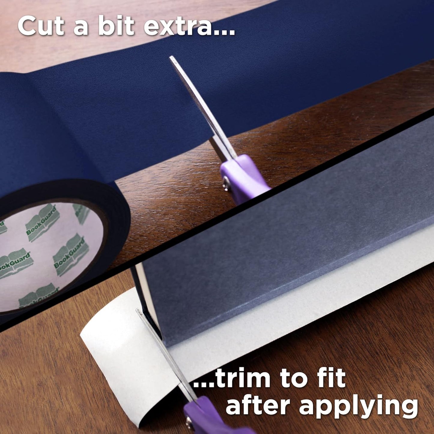 BookGuard 3 inch Premium Bookbinding Repair Cloth Tape, 15 Yard Roll, Navy Blue