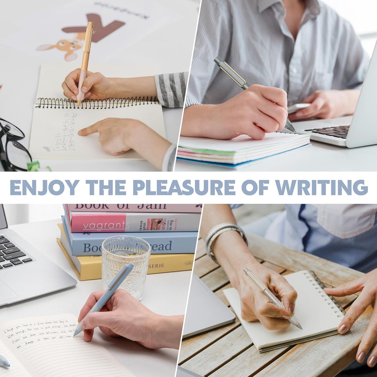 Gel Pens 0.5mm Point Pen Black Ink Smooth Writing Retractable Pen for Office,School Supplies,12-Count (Gold clip)