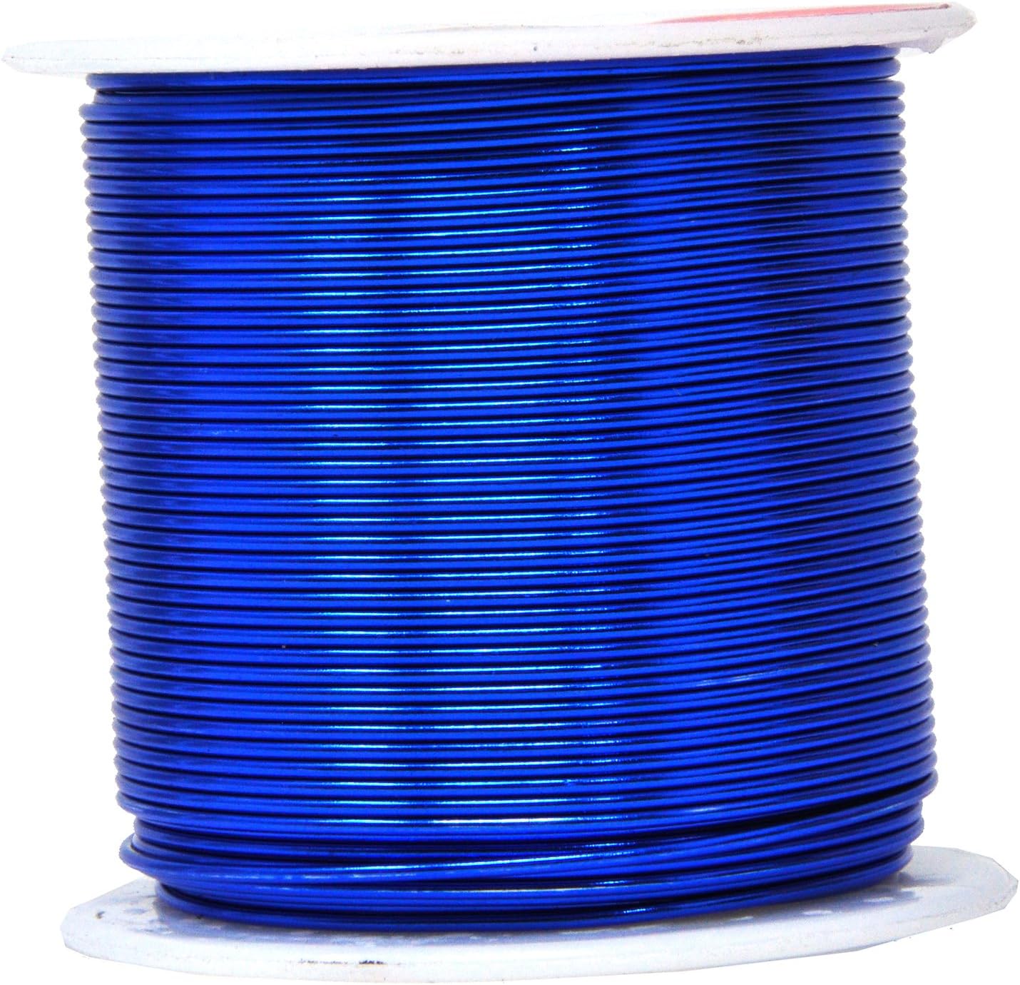 Mandala Crafts 18 Gauge Anodized Aluminum Craft Wire for Jewelry Making - 450 FT Colored Flexible Silver Copper Gold True Blue Purple Pink Wire - Bendable for Bonsai Armature Crafting Sculpting