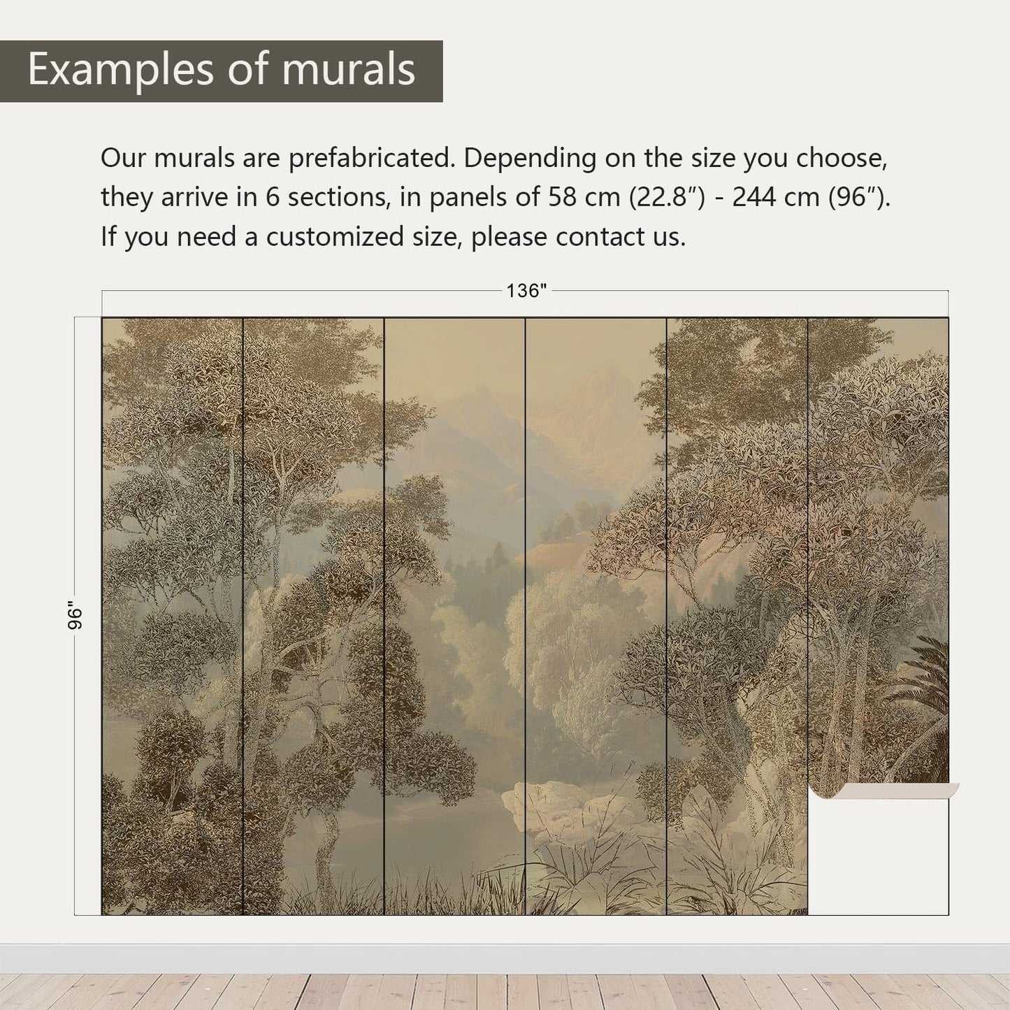 AFZEVEB-Tropical Jungle Wallpaper Landscape Tree Wall murals for Bedroom 136"x96"(Not Peel and Stick)